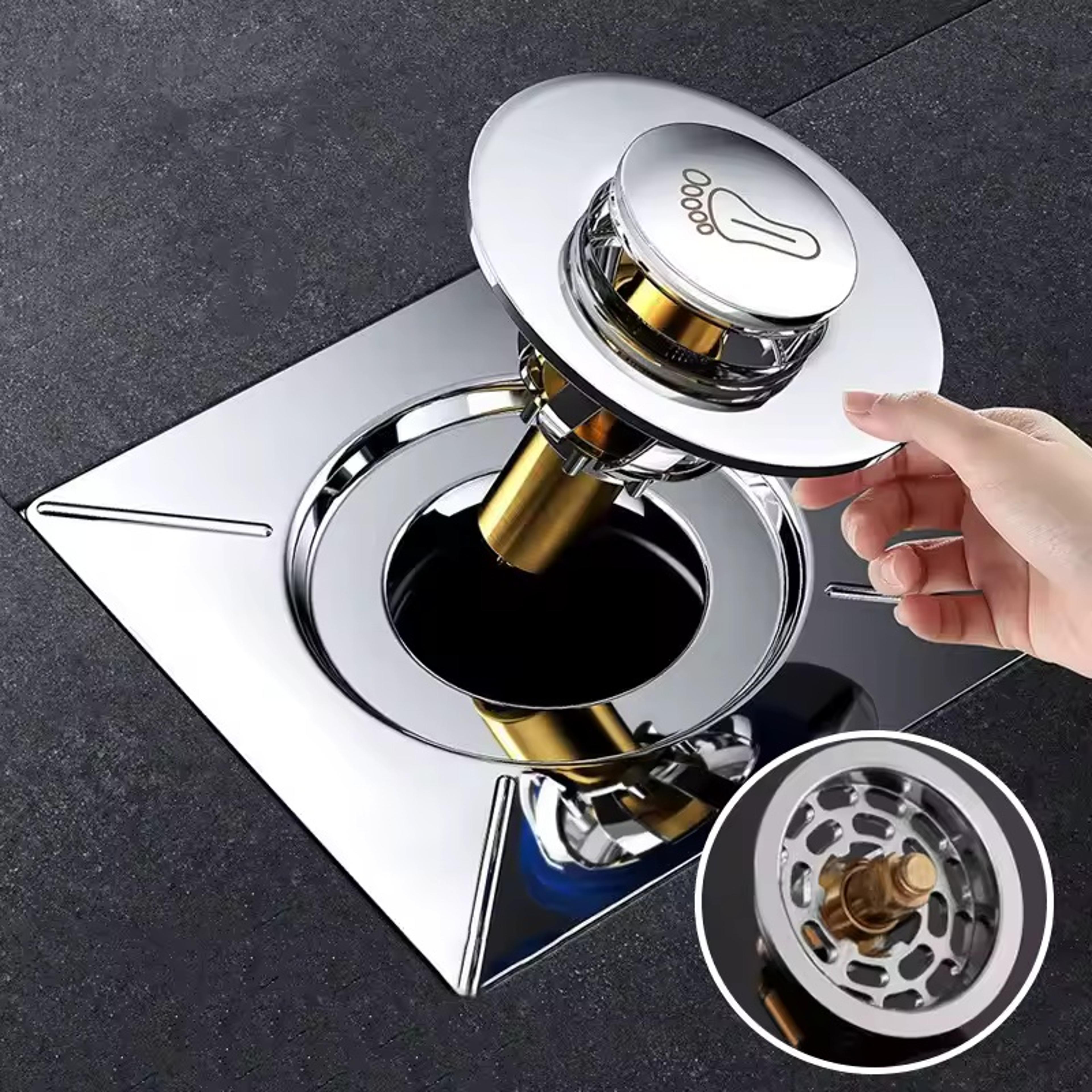 quickseal pop up floor drain filter & anti odor bathroom drain stopper