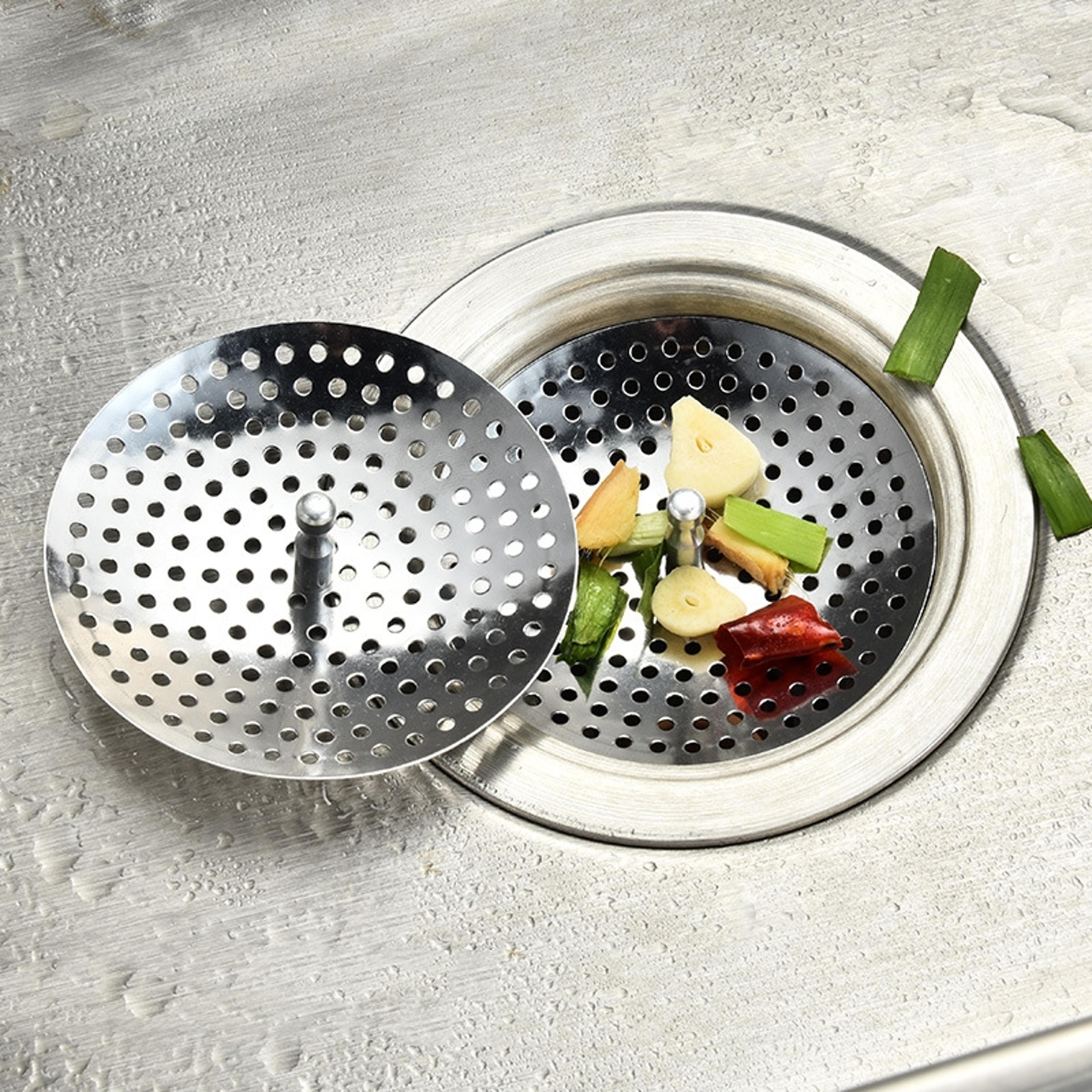 premium stainless steel kitchen sink strainer & drain stopper universal hair catcher & drain filter