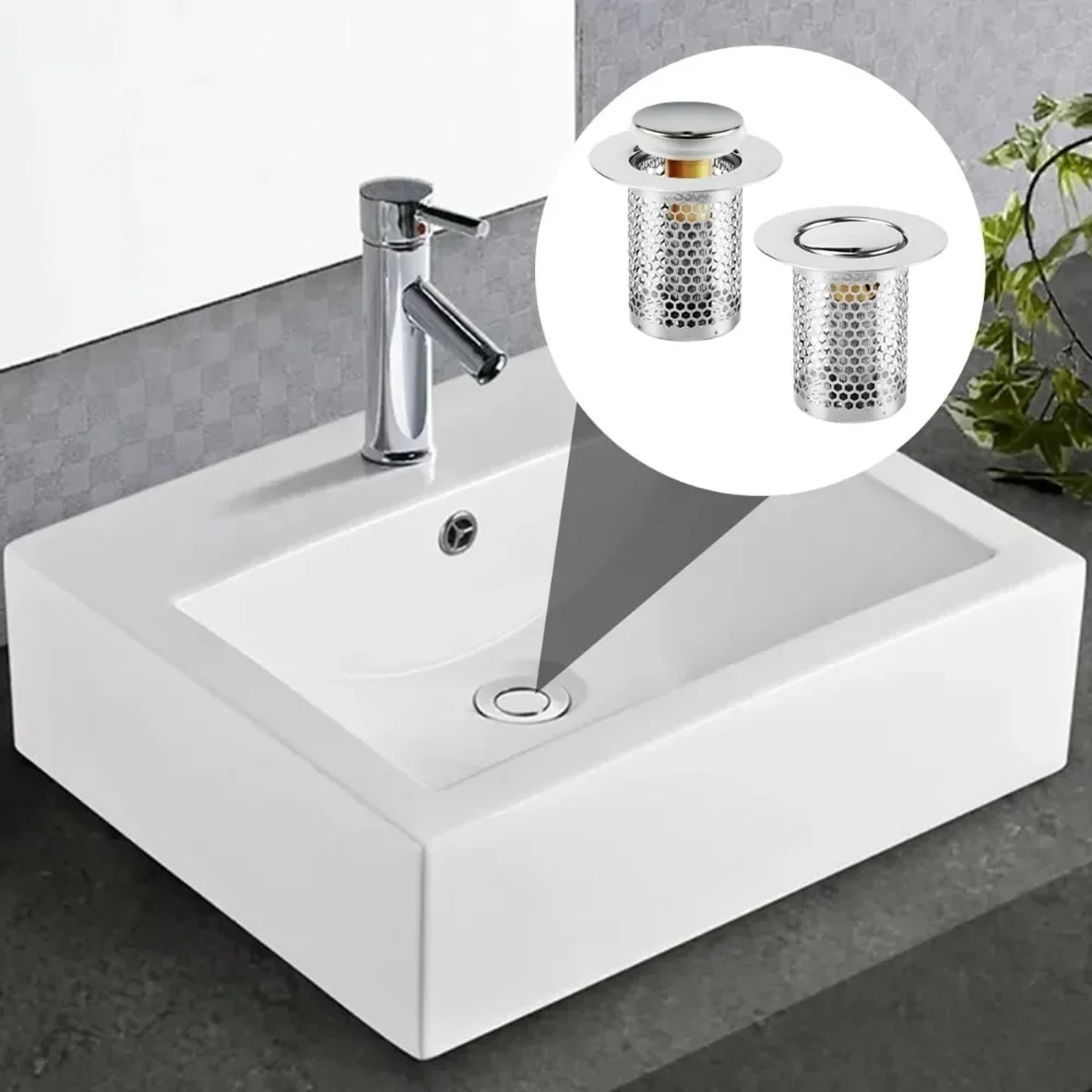stainless steel sink drain hair catcher & pop up filter basket stopper