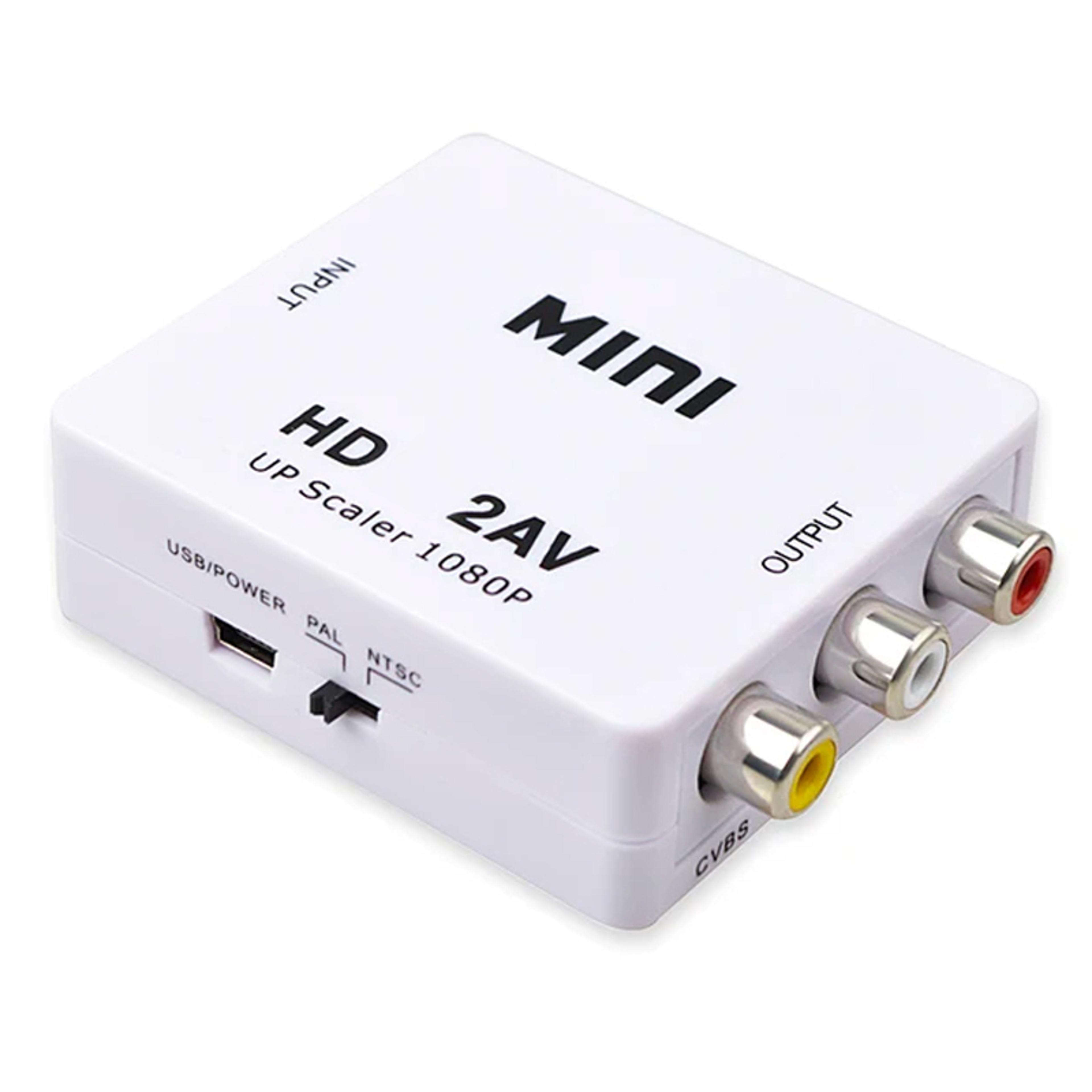 hdmi to av converter box with rca video adapter video scaler for hdtv, pc & projector