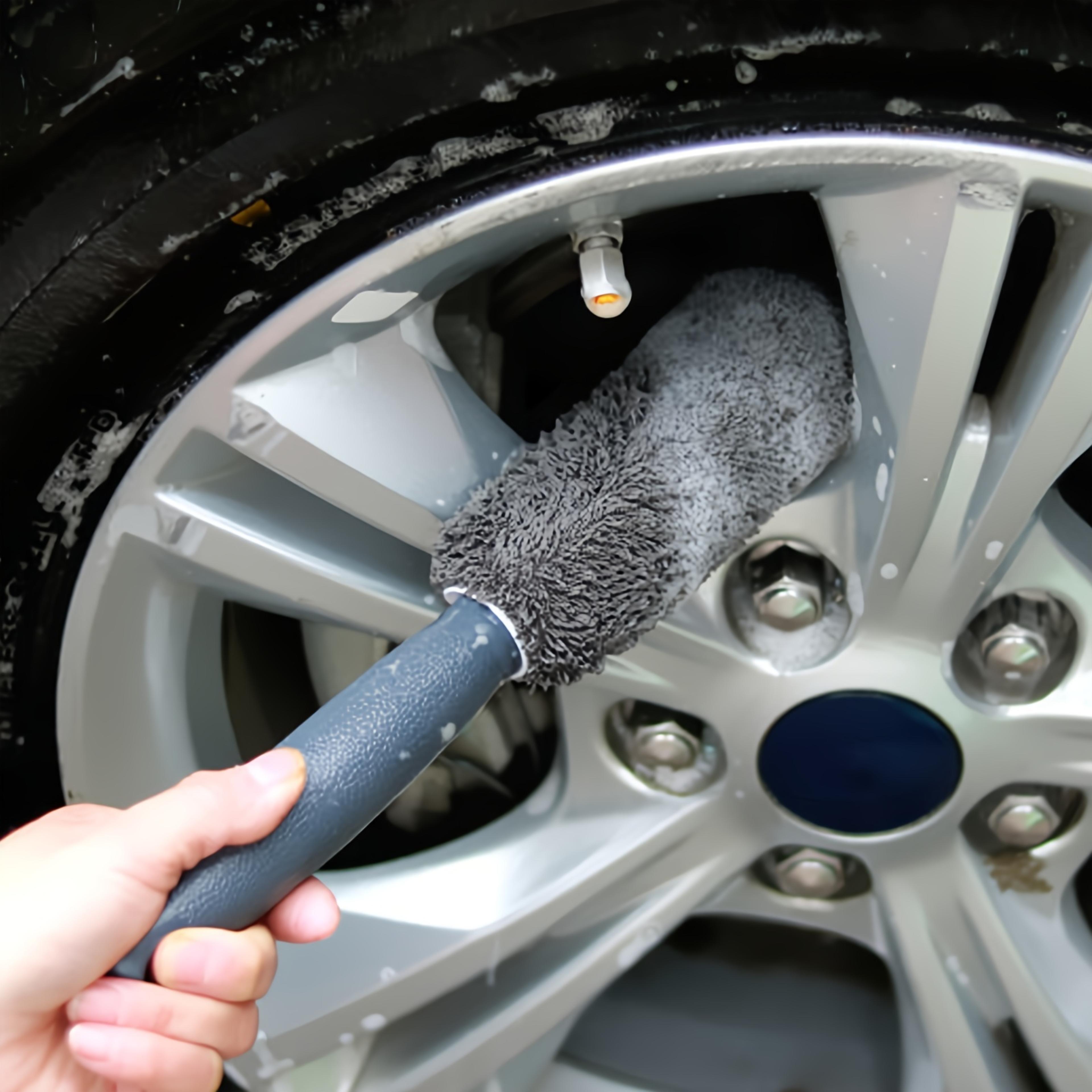 microfiber wheel cleaning brush for tires & rims soft car detailing brush