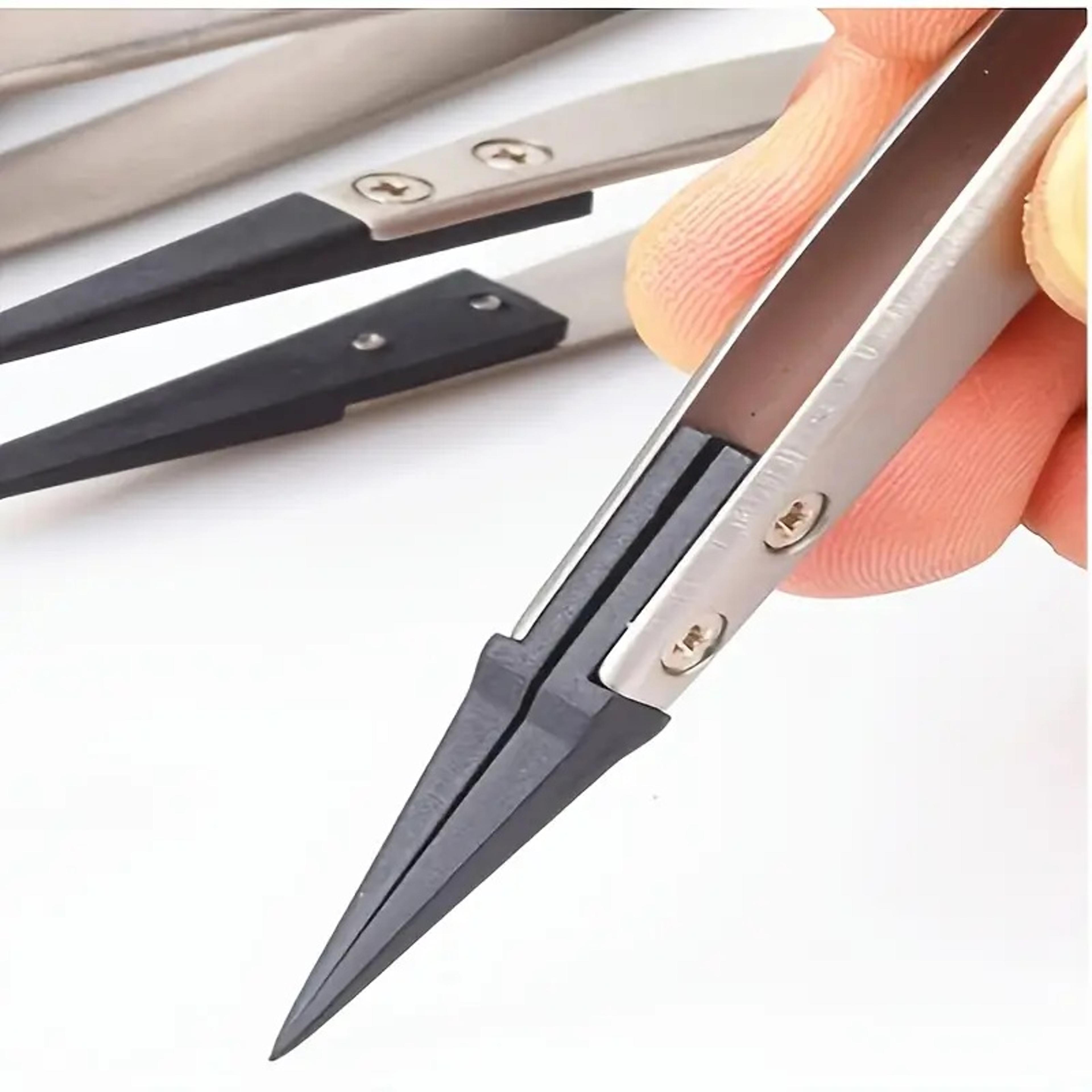 safe precision tweezers for electronics repair & jewelry crafting