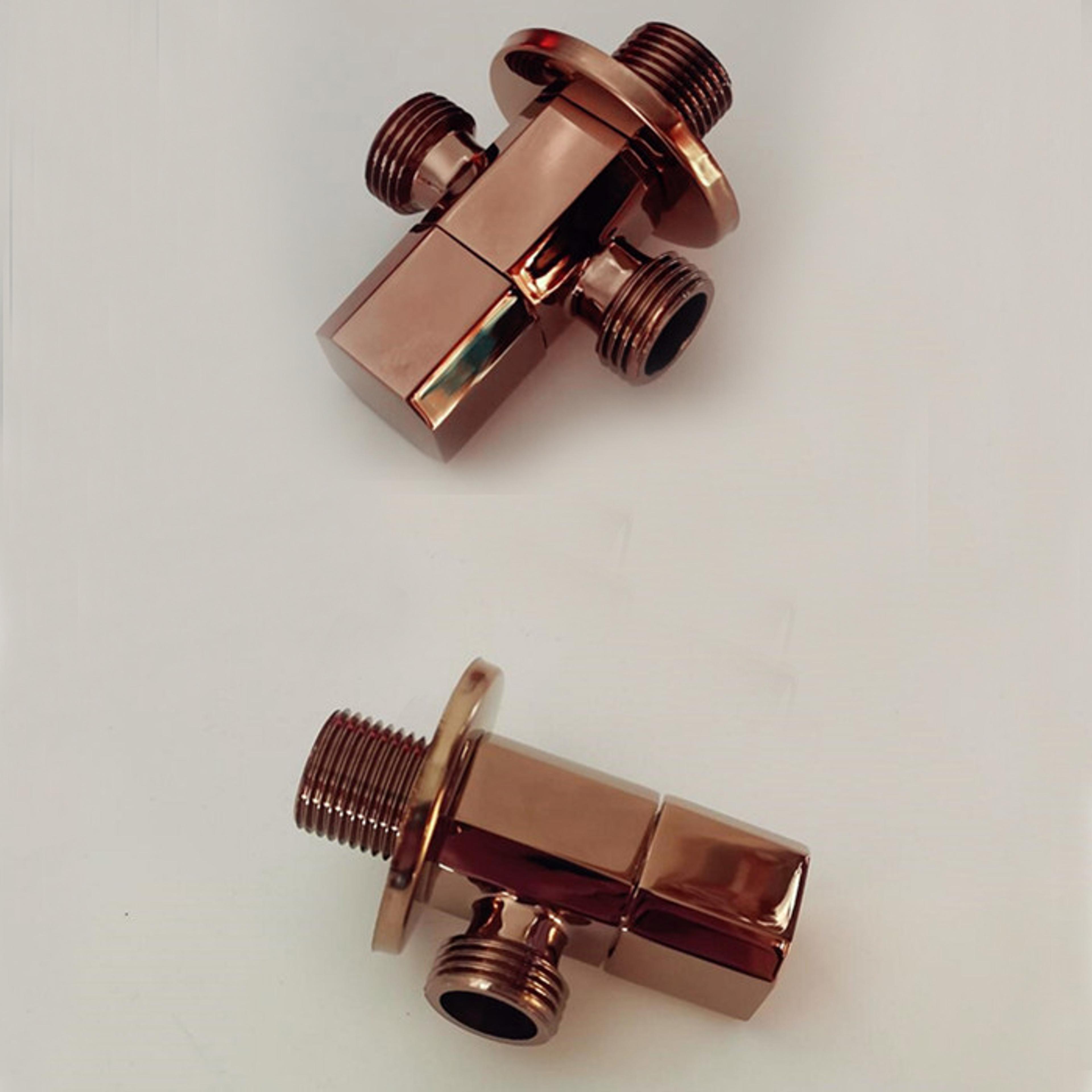 rose gold brass angle valve for bathroom & toilet water control