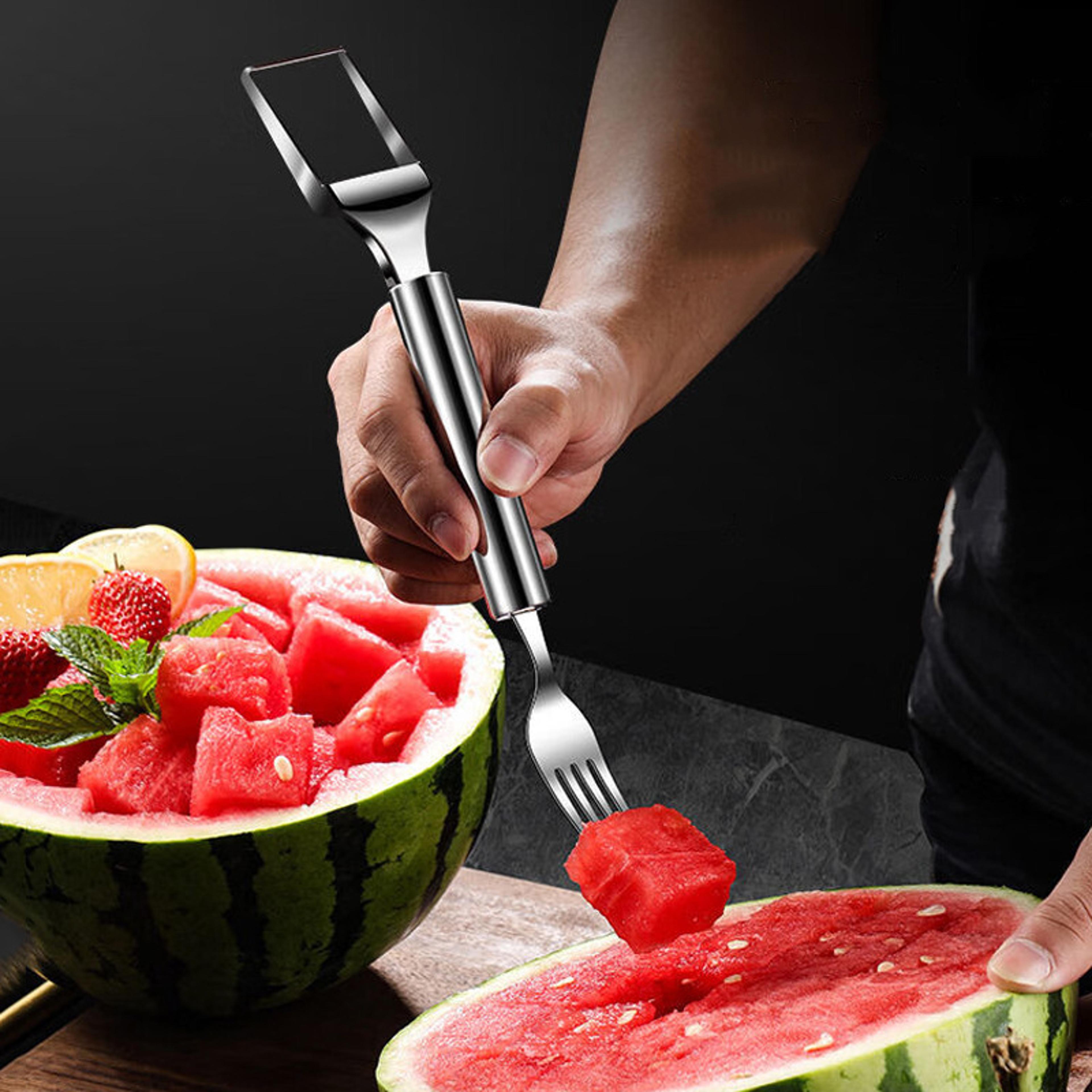slice & serve stainless steel watermelon cutter fork