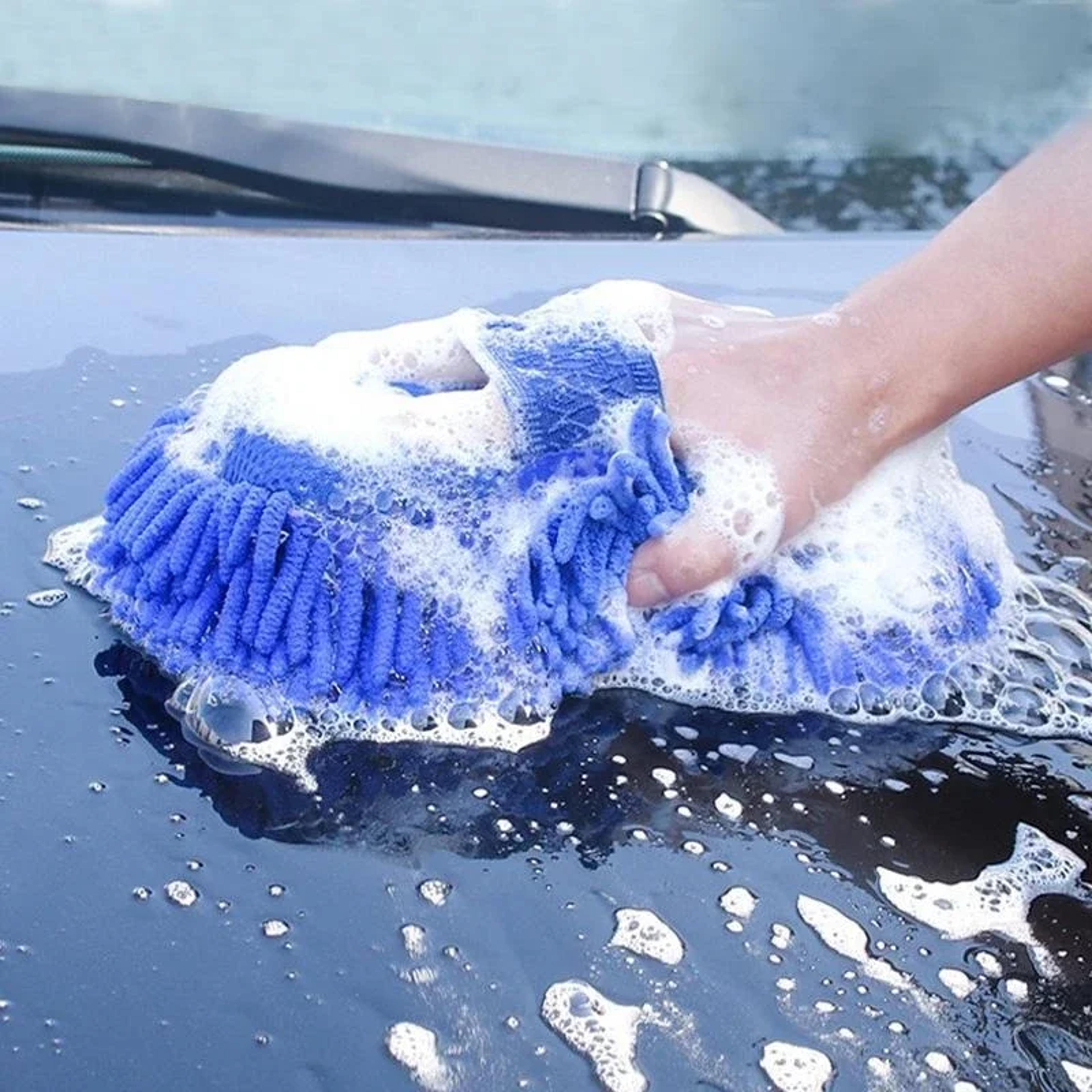 microfiber car wash mitt scratch-free chenille cleaning glove for auto detailing