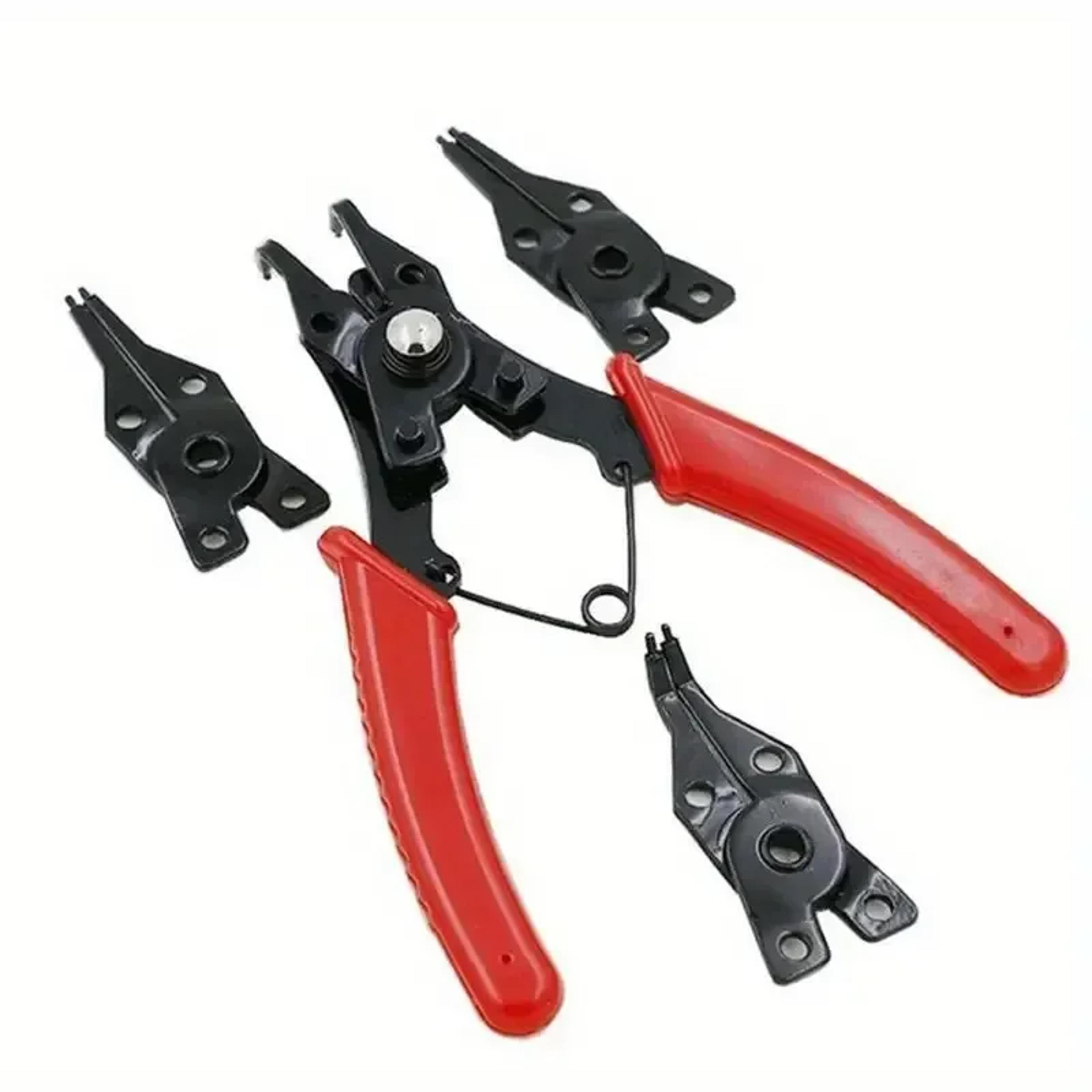 snap ring pliers set with interchangeable heads for internal & external circlips