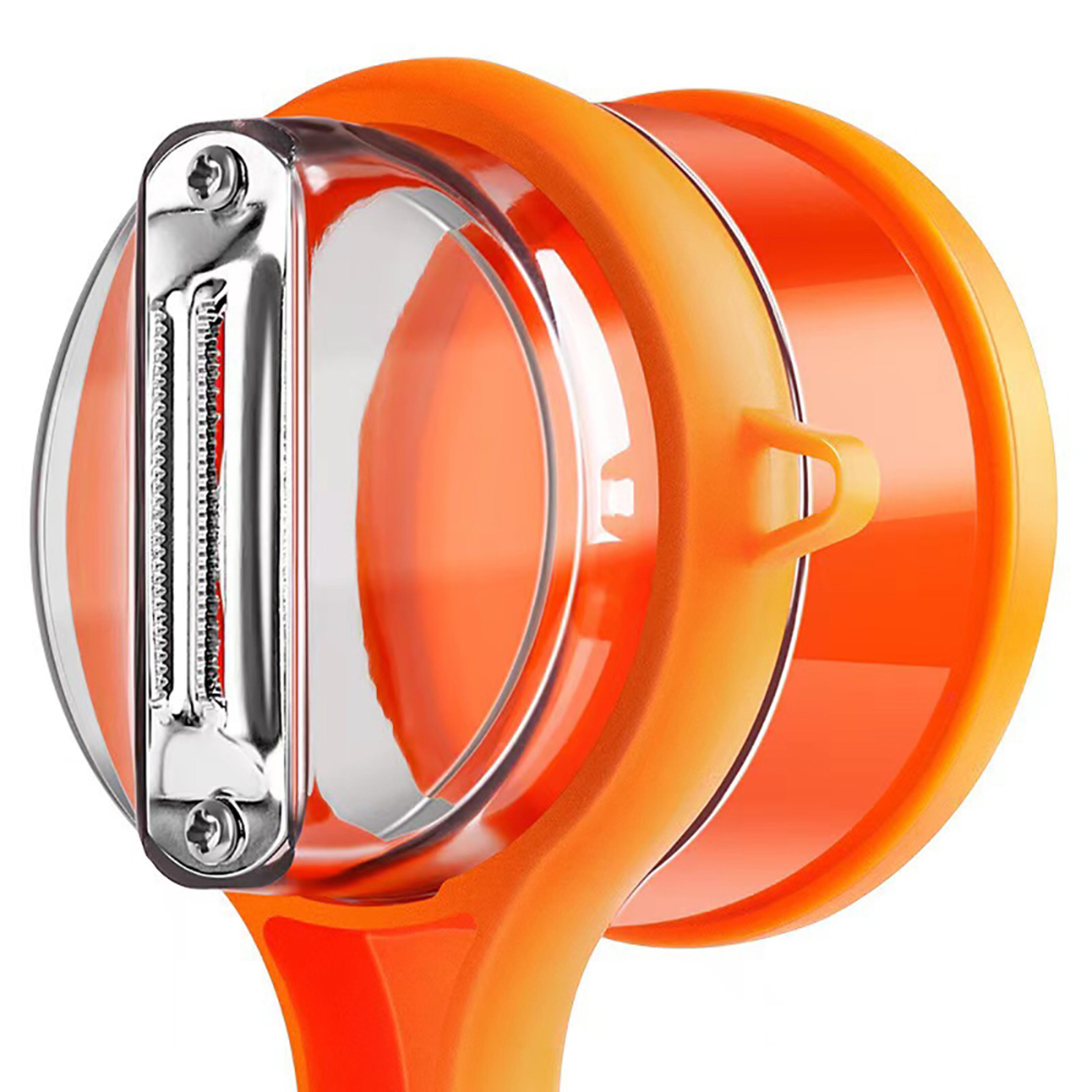 vegetable peeler with built in peel container