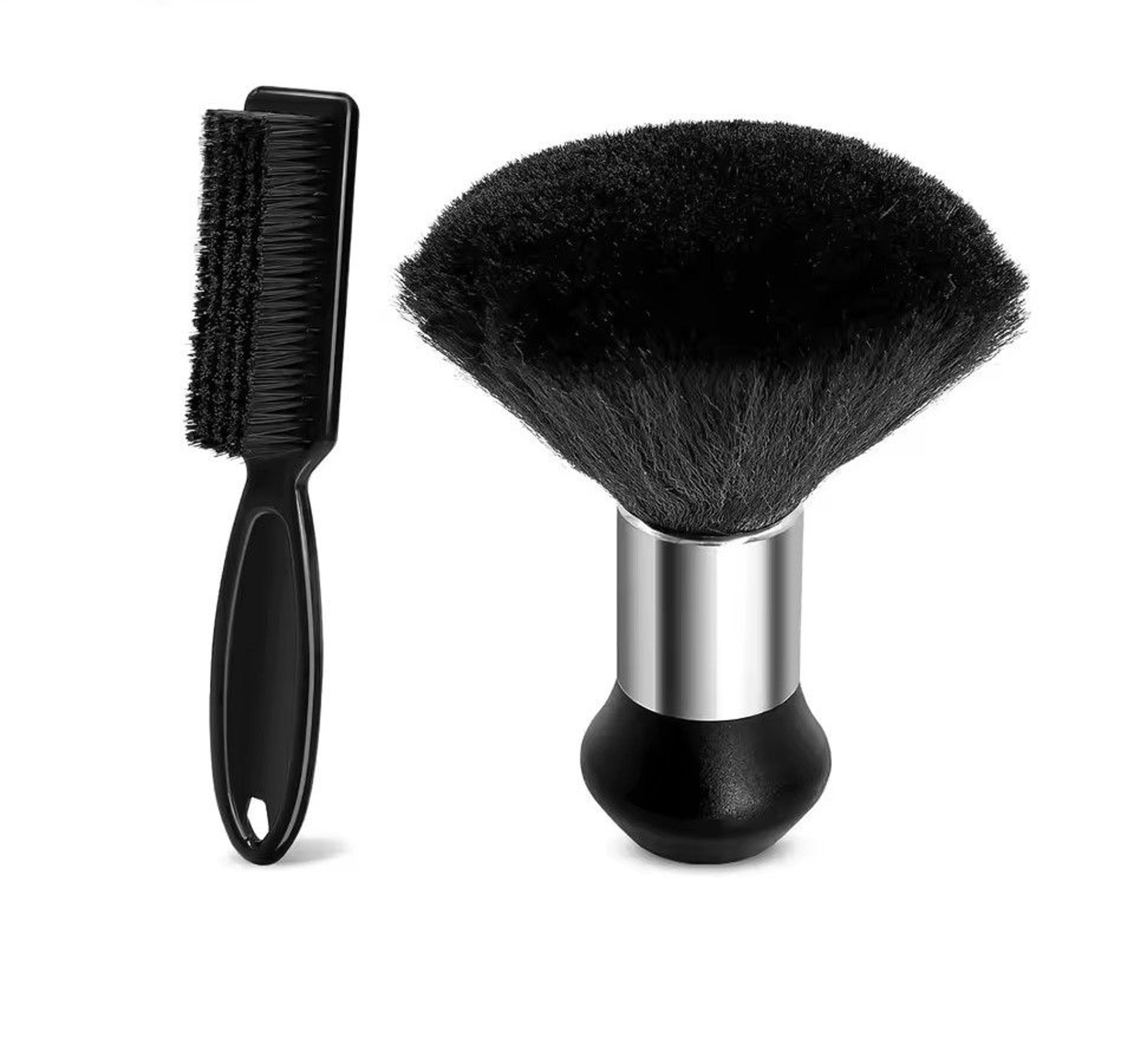 barber neck duster & fade brush set for haircuts and clipper care