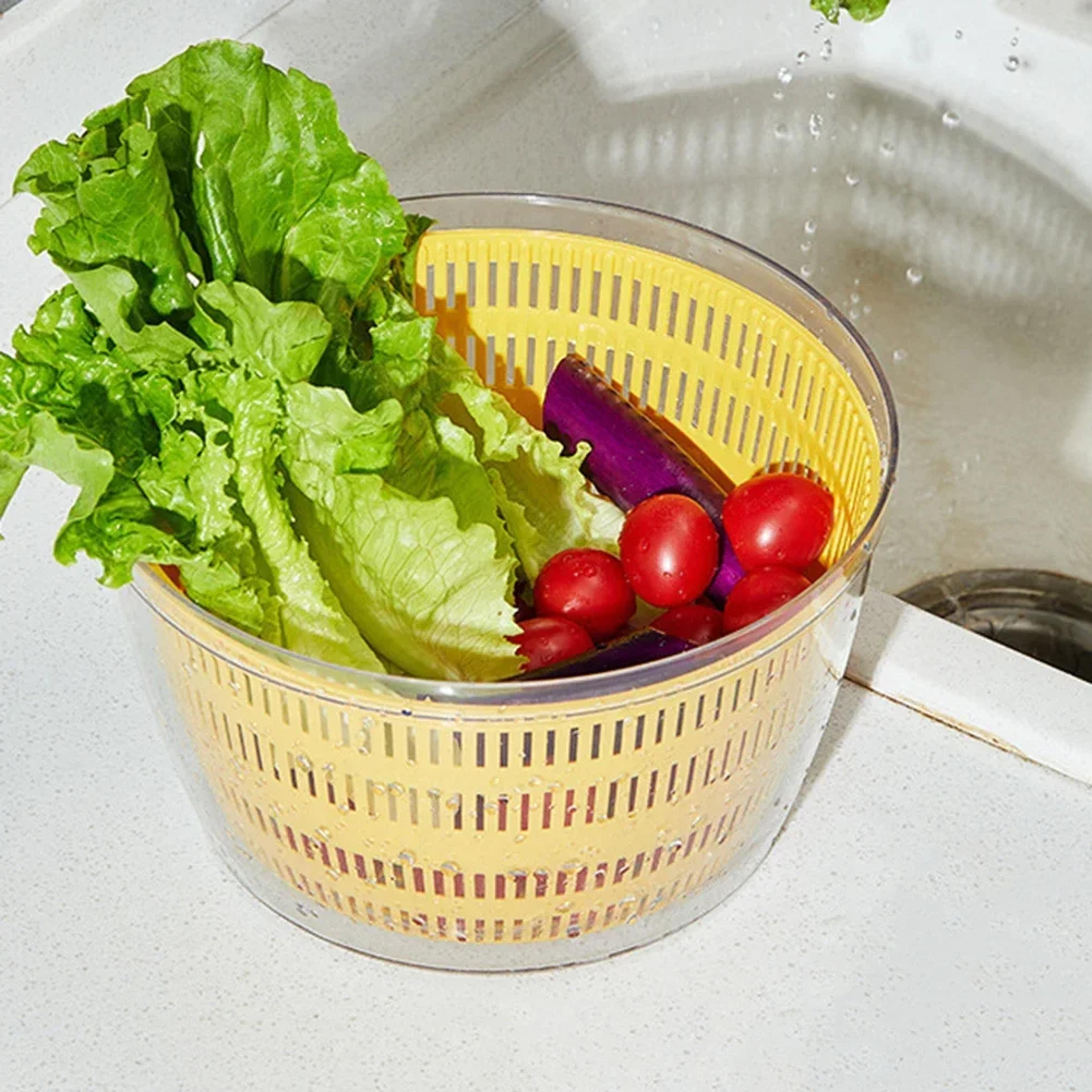 electric salad spinner & vegetable dryer bowl
