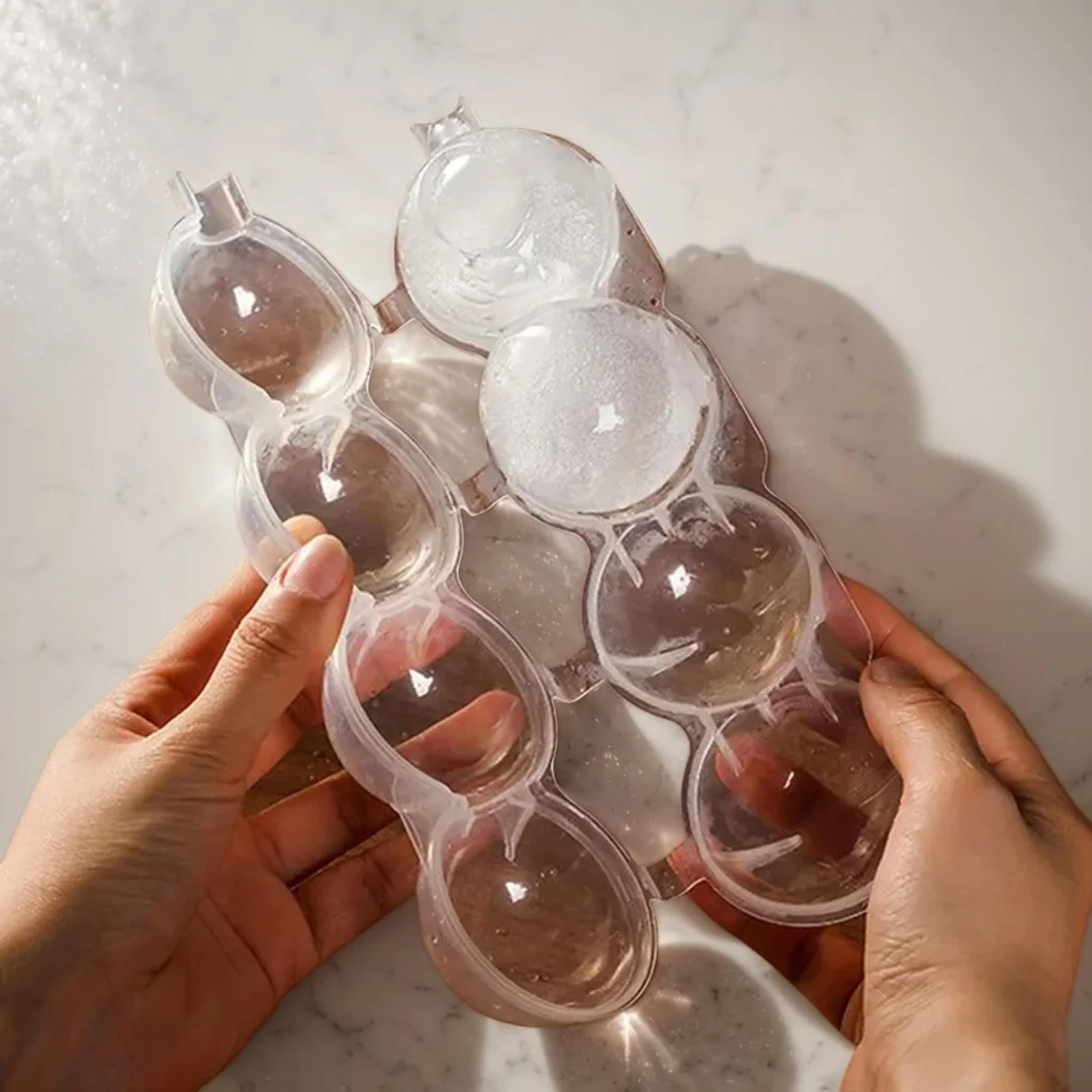crystal clear cavity ice cube mold for ice balls, popsicles & frozen treats