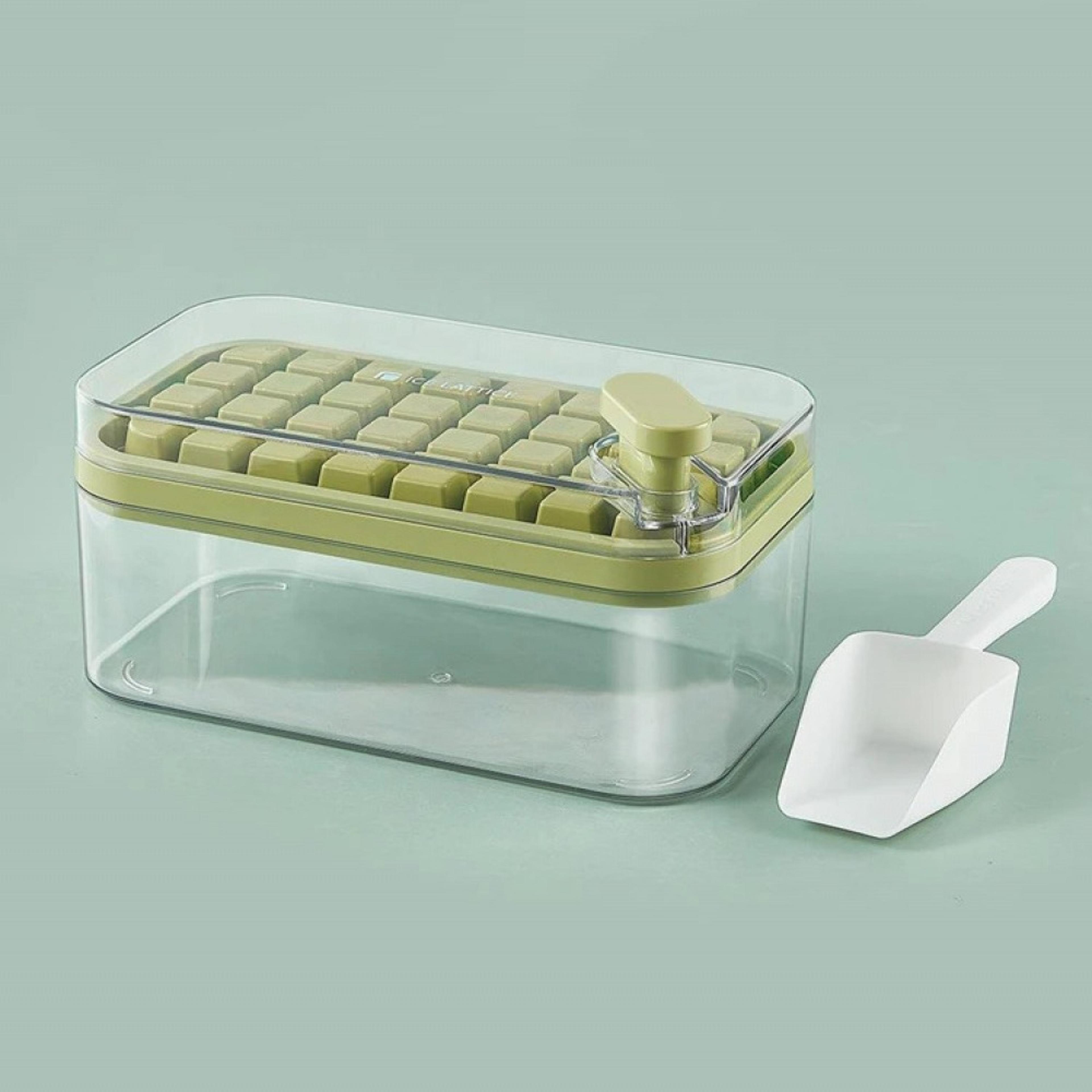 one click ice cube tray with lid & storage bin grid ice cube tray dispenser