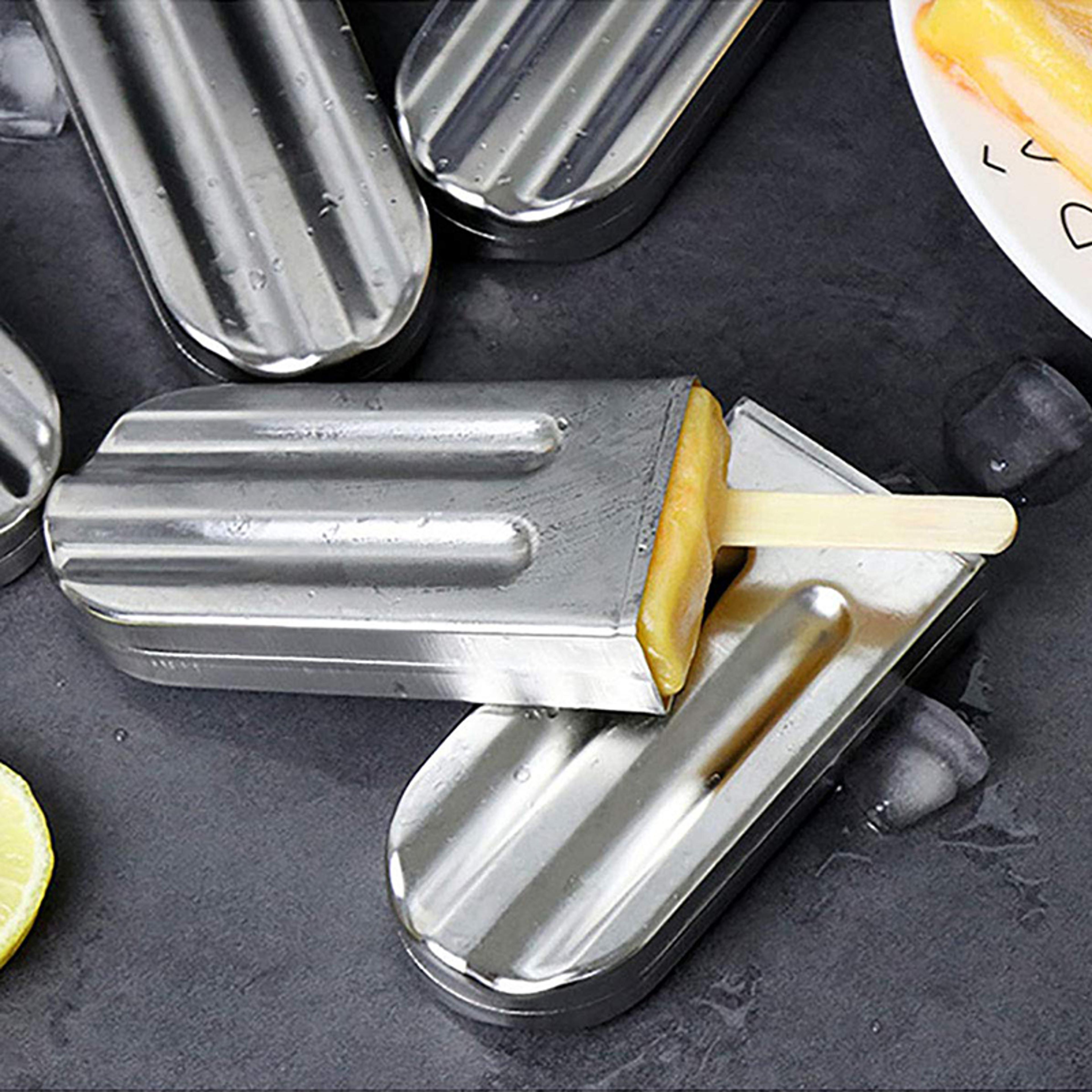 stainless steel popsicle mold set with holder reusable popsicle mold for homemade ice cream & ice pops