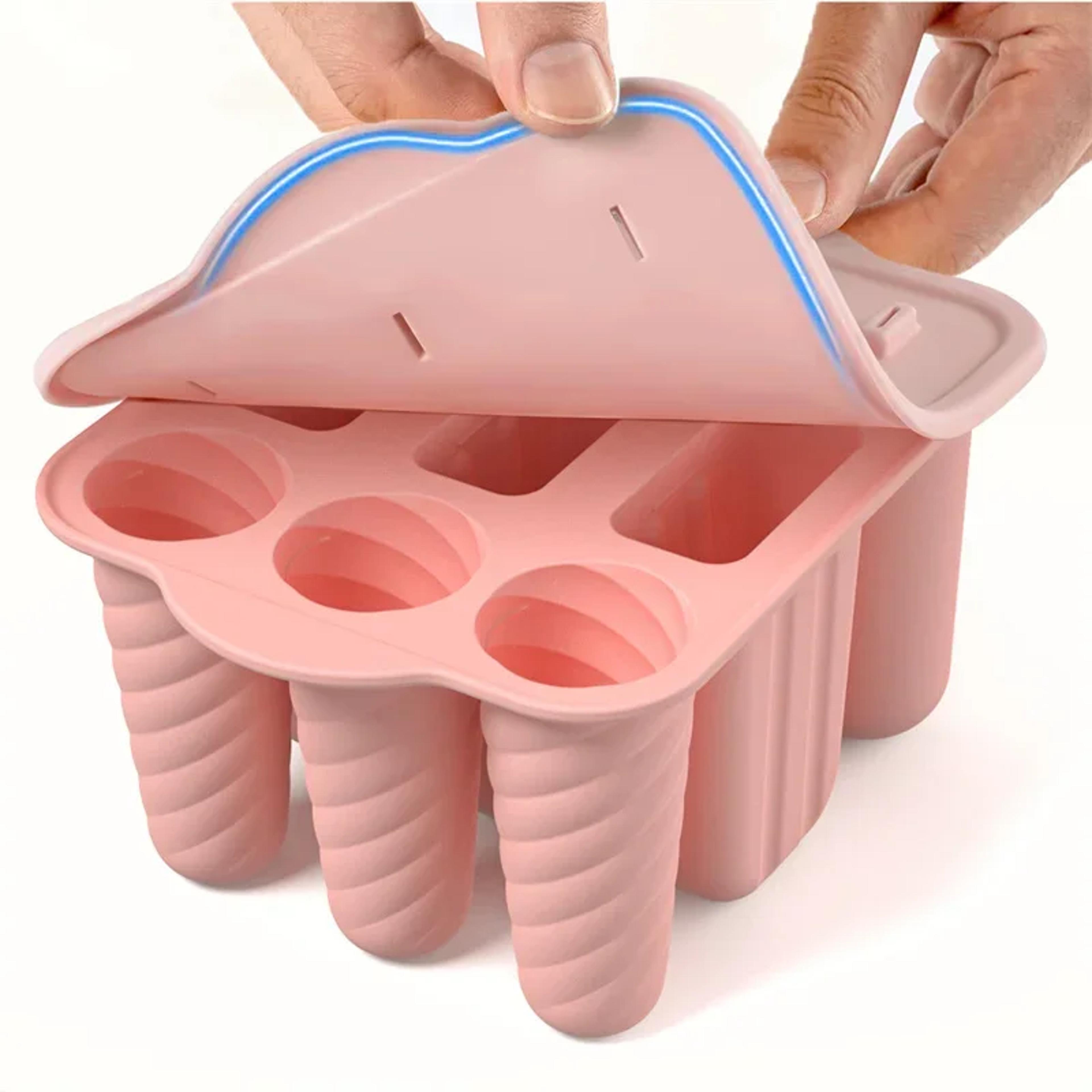 silicone popsicle and ice pop mold set with wooden sticks reusable homemade ice cream maker