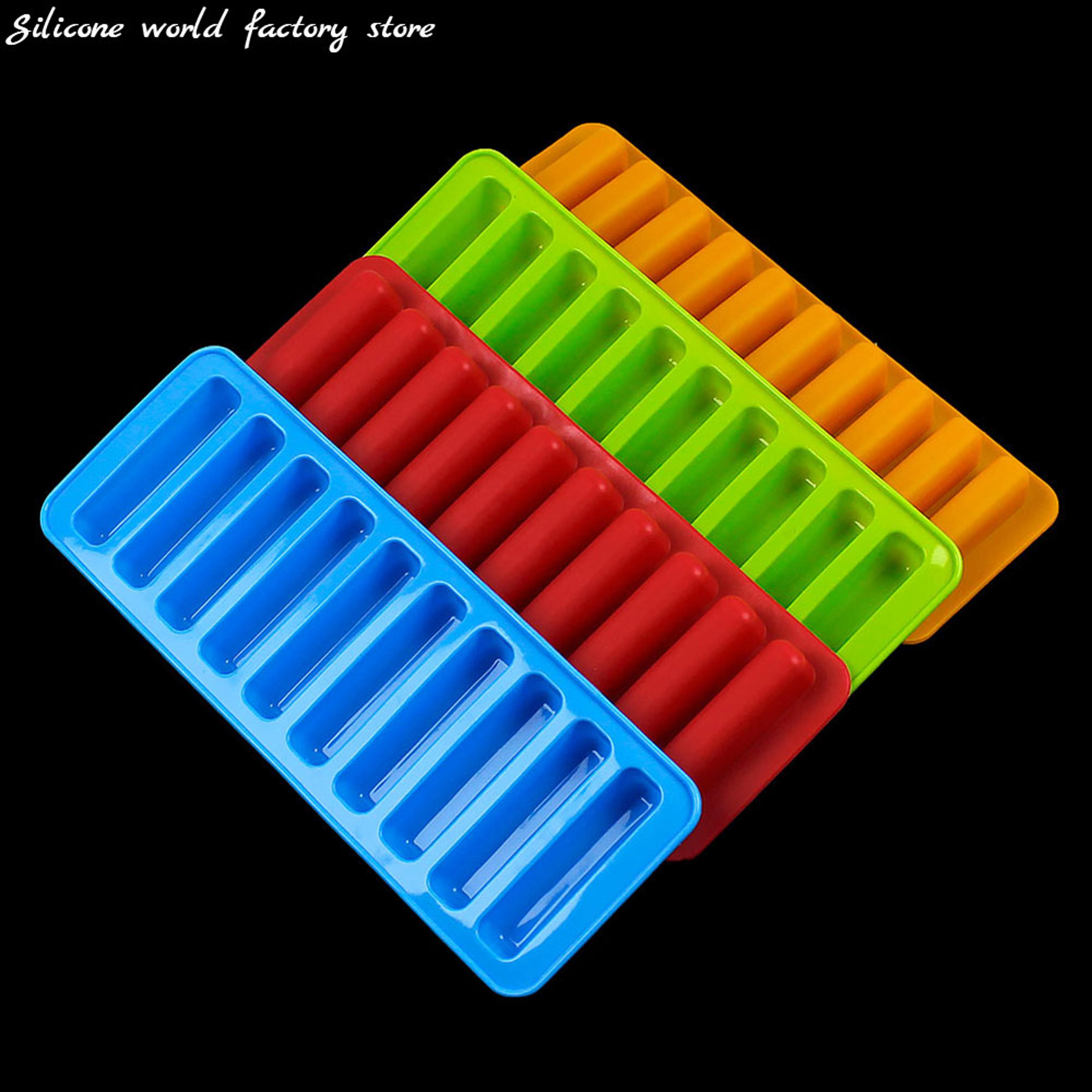 long strip silicone ice cube tray & chocolate bar mold for ice sticks, cookies and diy treats