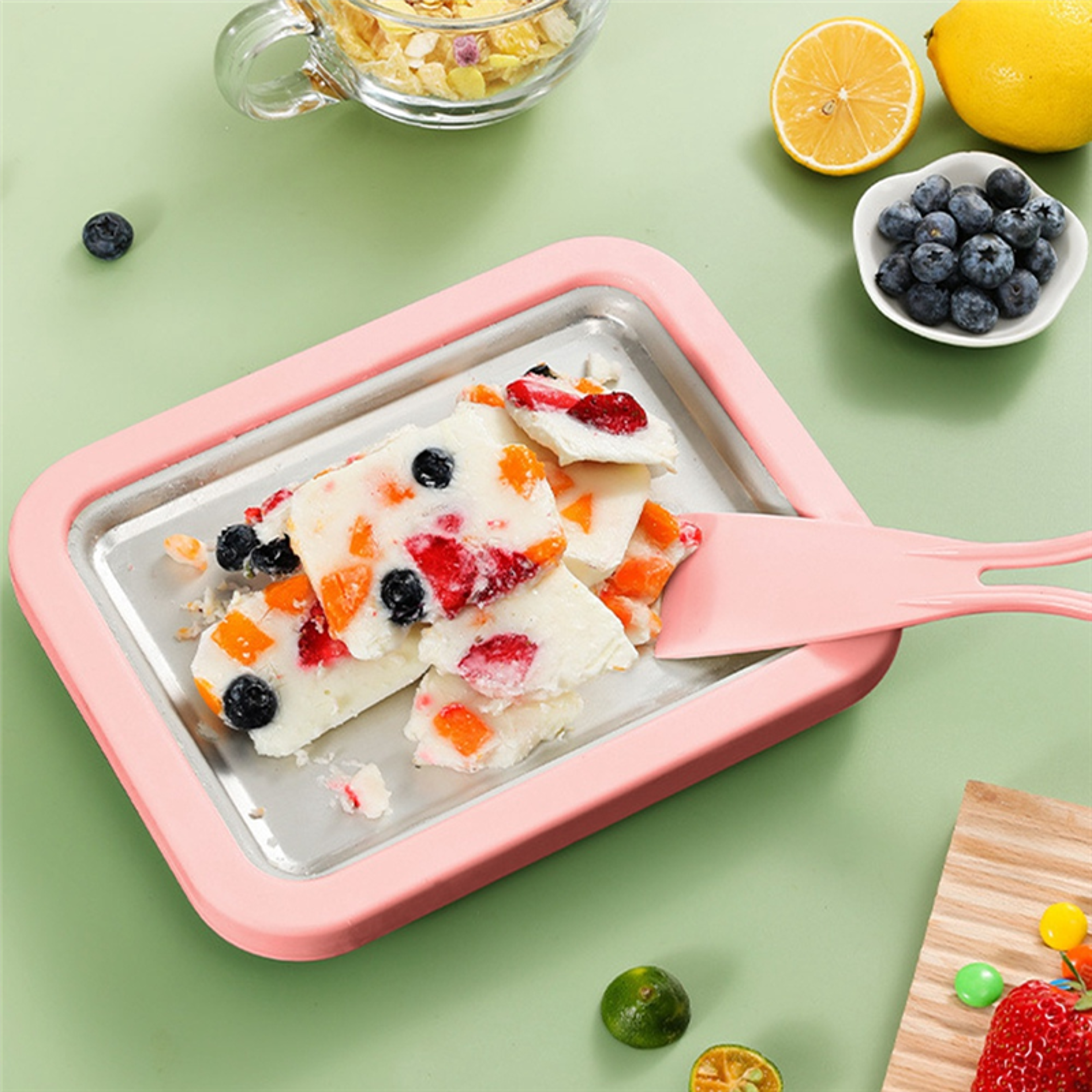 arcticroll stainless steel rolled ice cream maker & frozen yogurt pan