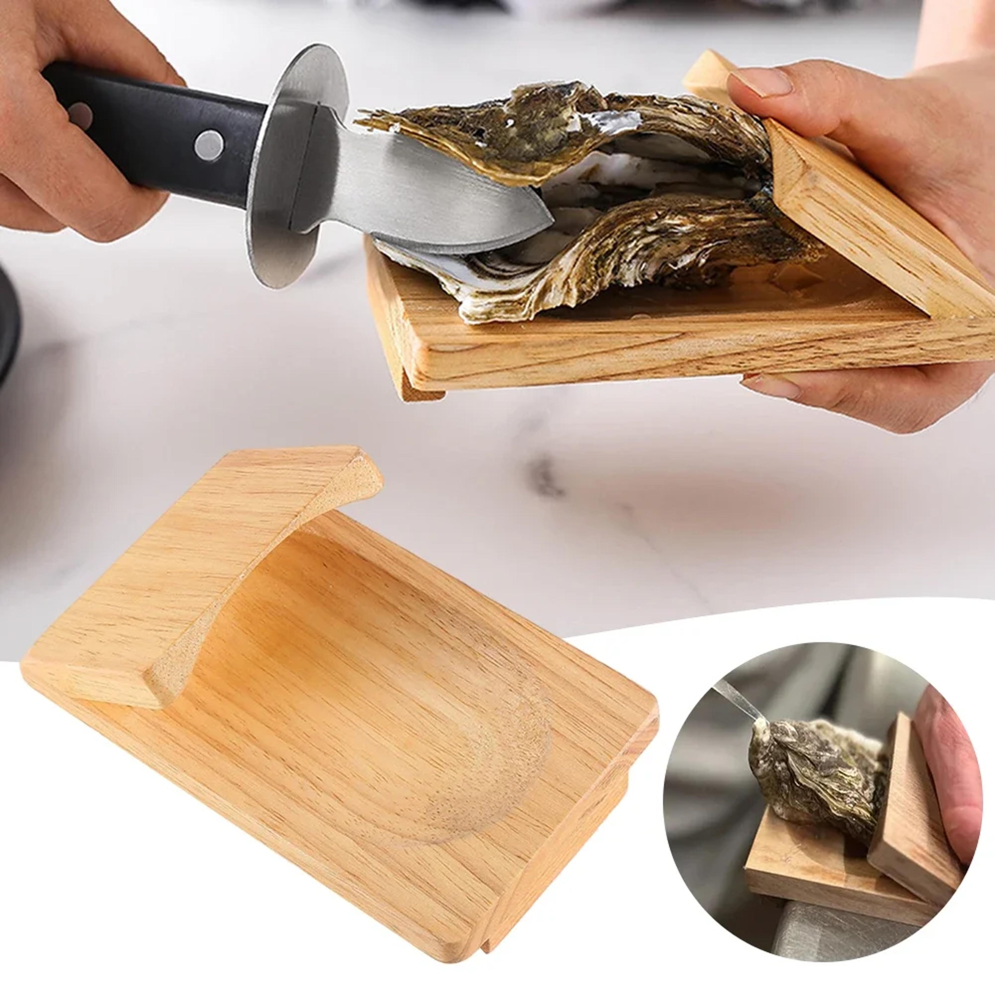 stainless steel oyster shucking knife seafood opener tool for shellfish & scallop prep