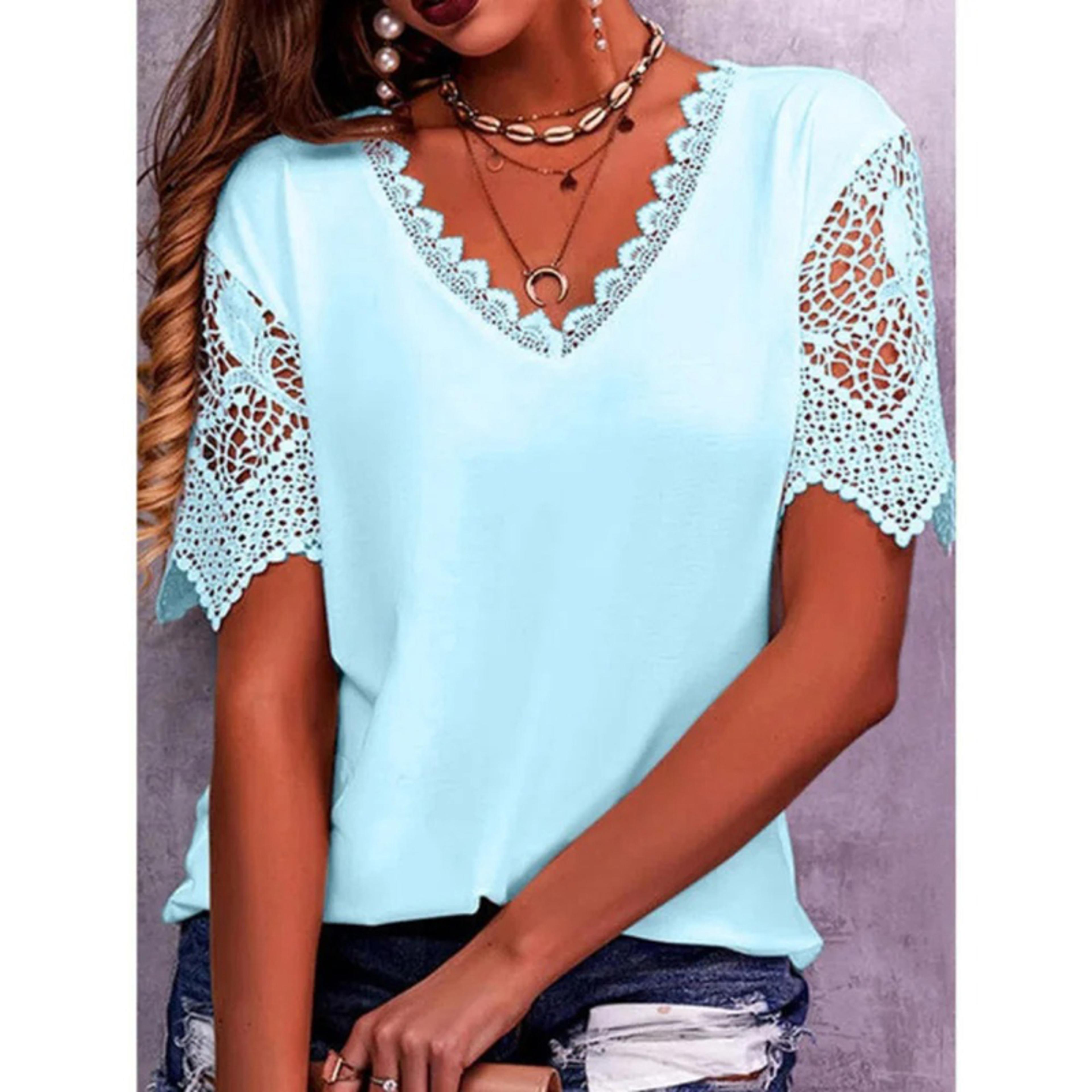 elegant lace sleeve oversized blouse for women casual chic streetwear top