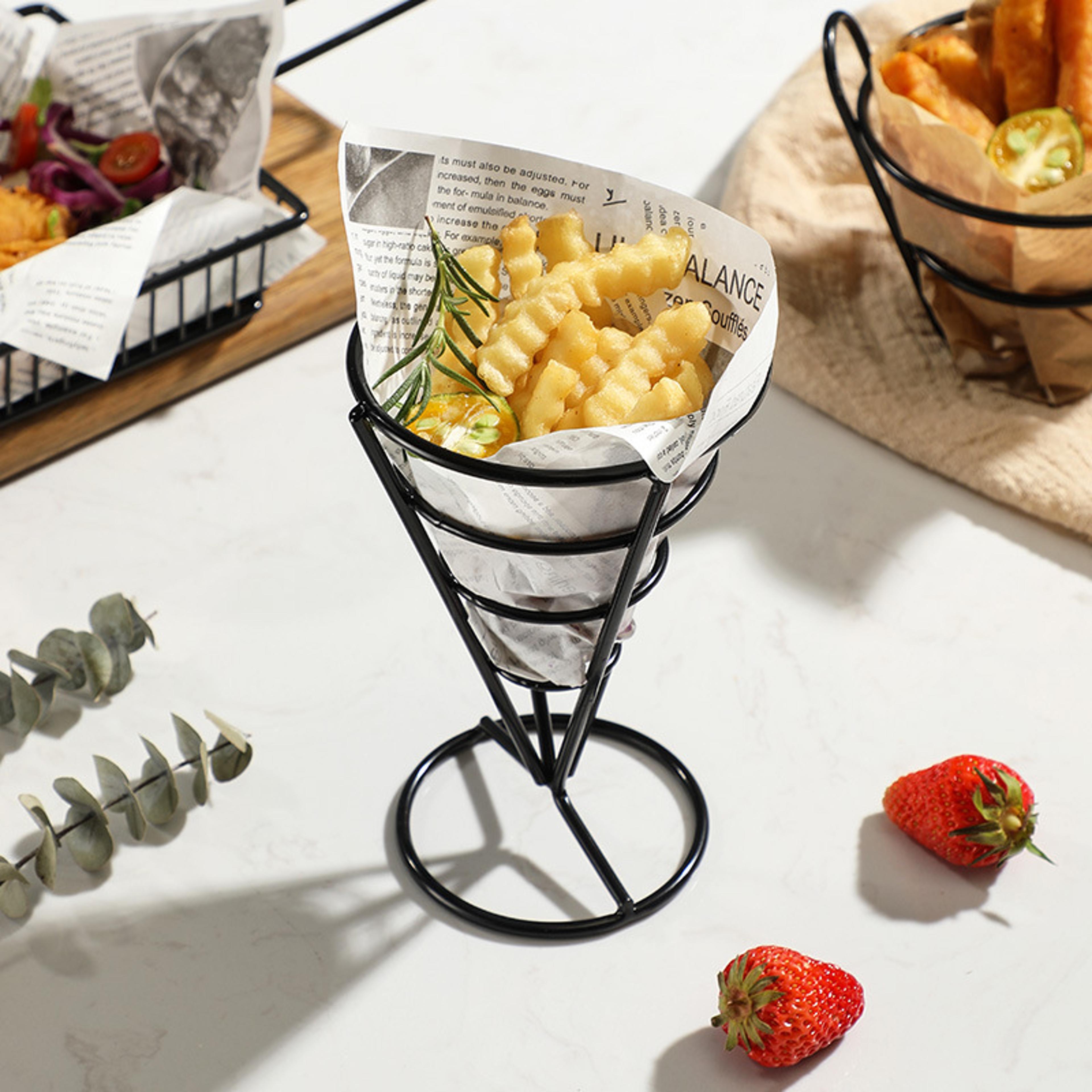 french fry cone holder basket display stand for parties, cafes & restaurants