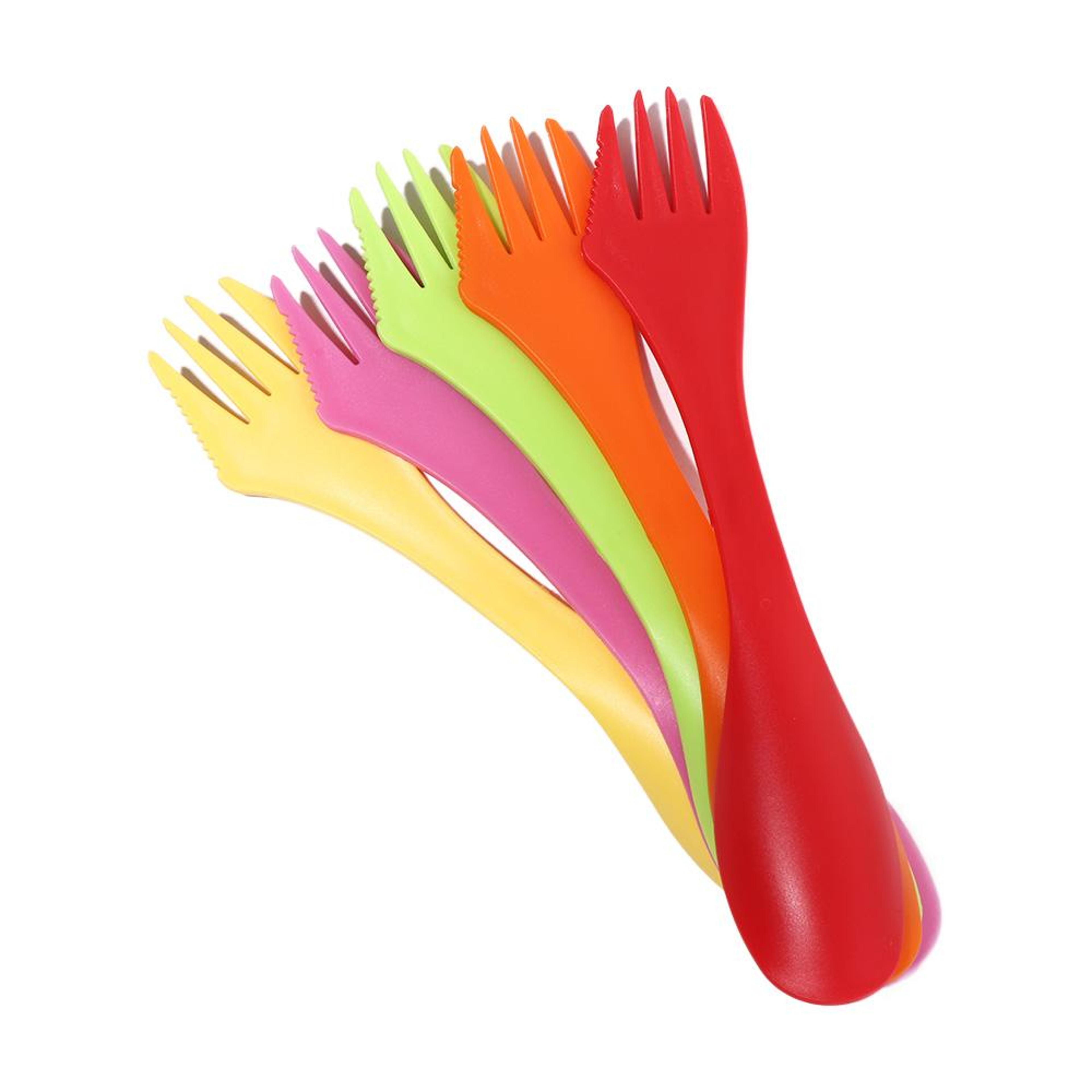 portable spork cutlery set for camping, hiking & travel