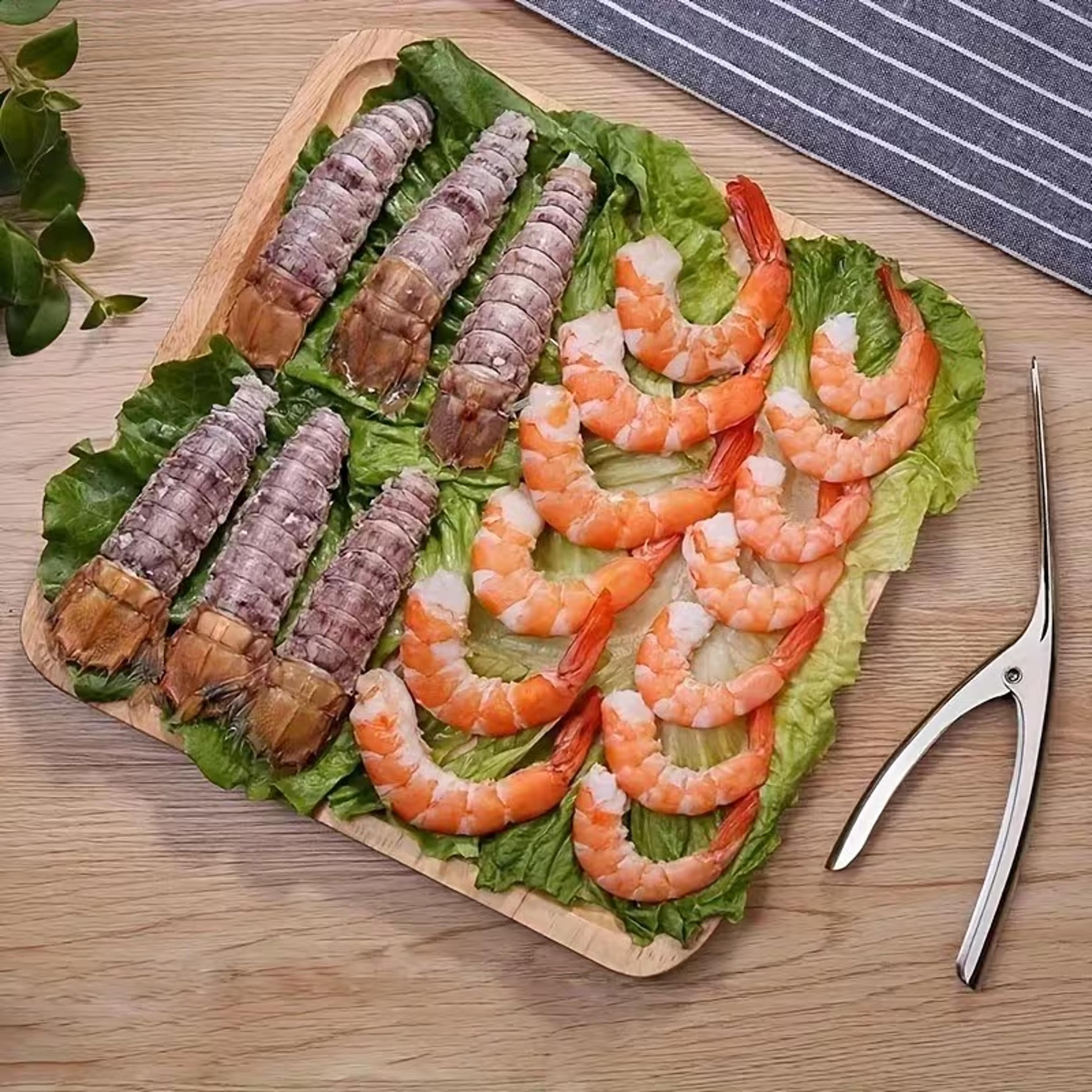 stainless steel shrimp peeler & deveiner tool for prawns, lobster & seafood