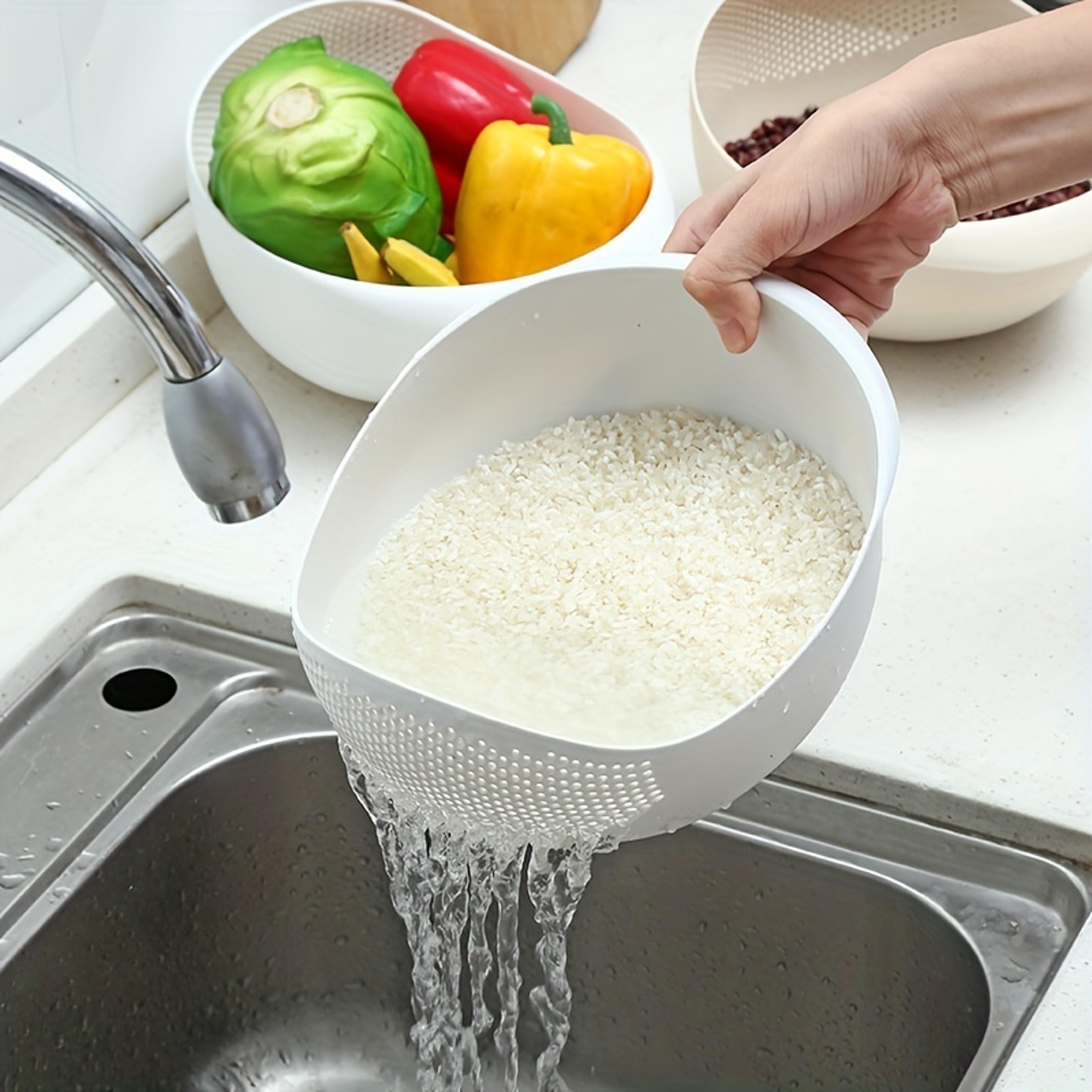multi purpose rice strainer & vegetable drain basket kitchen colander sieve