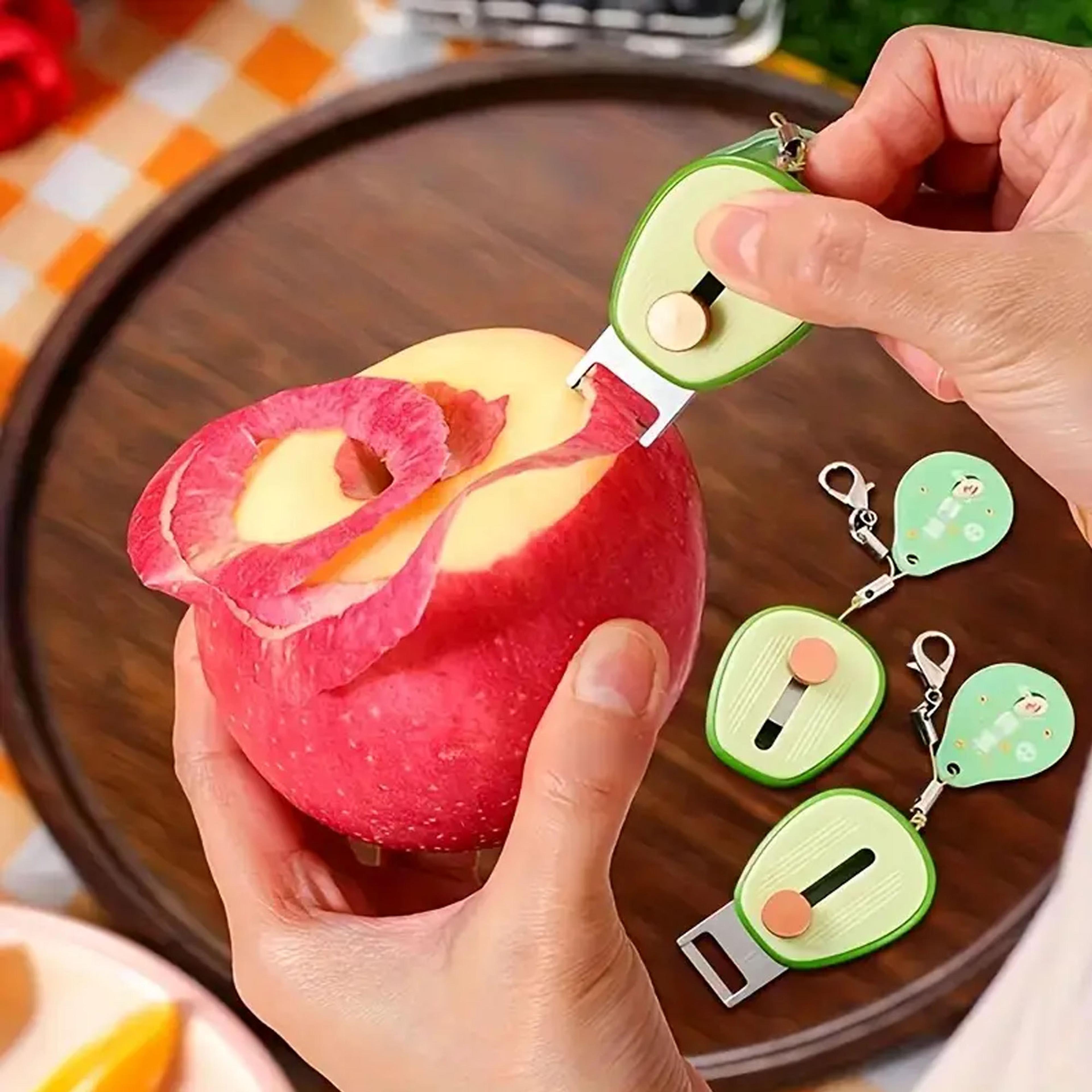 portable retractable keychain vegetable peeler knife stainless steel outdoor mini fruit peeler