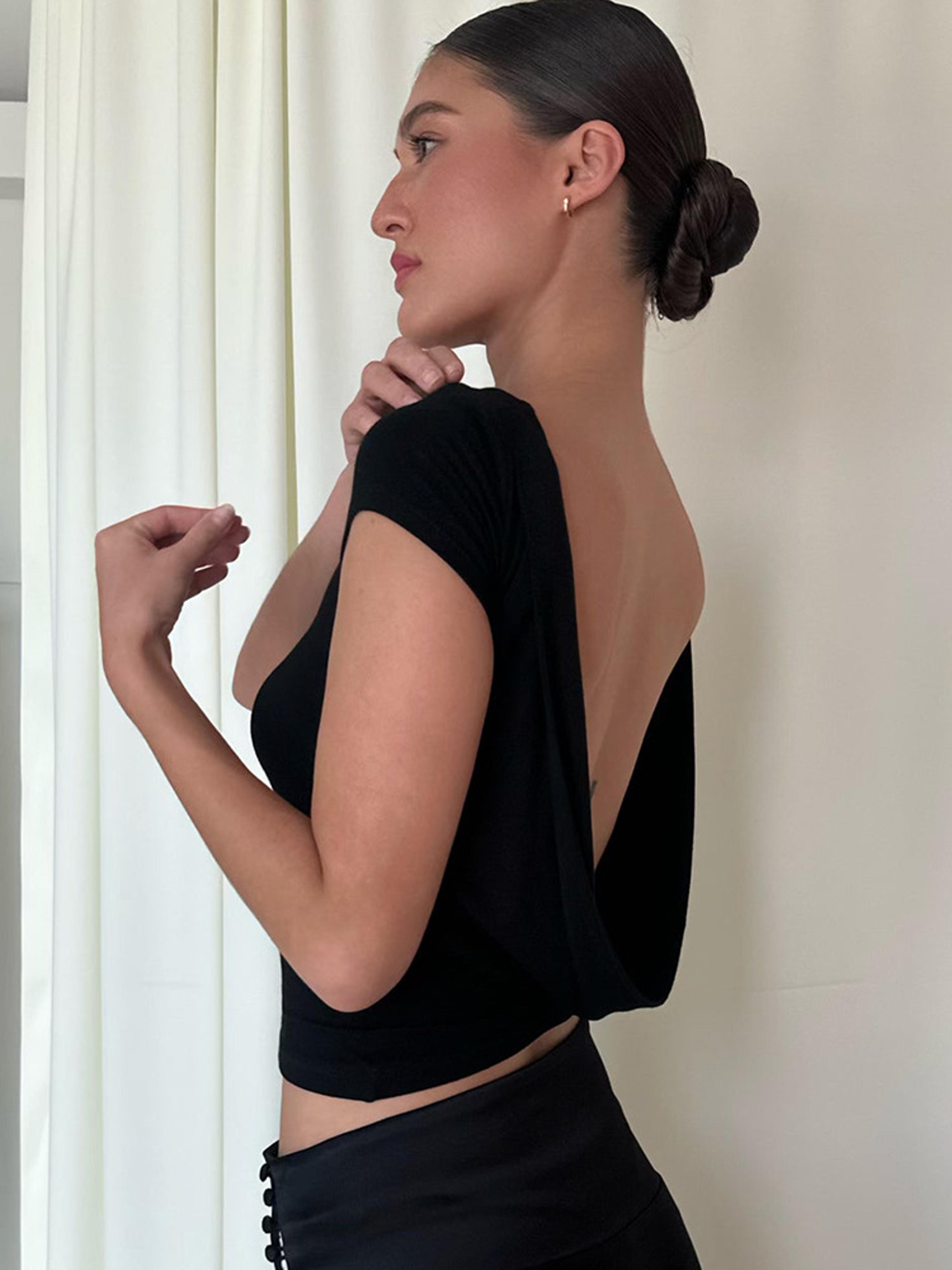 backless ruched crop top women o neck summer streetwear casual tee