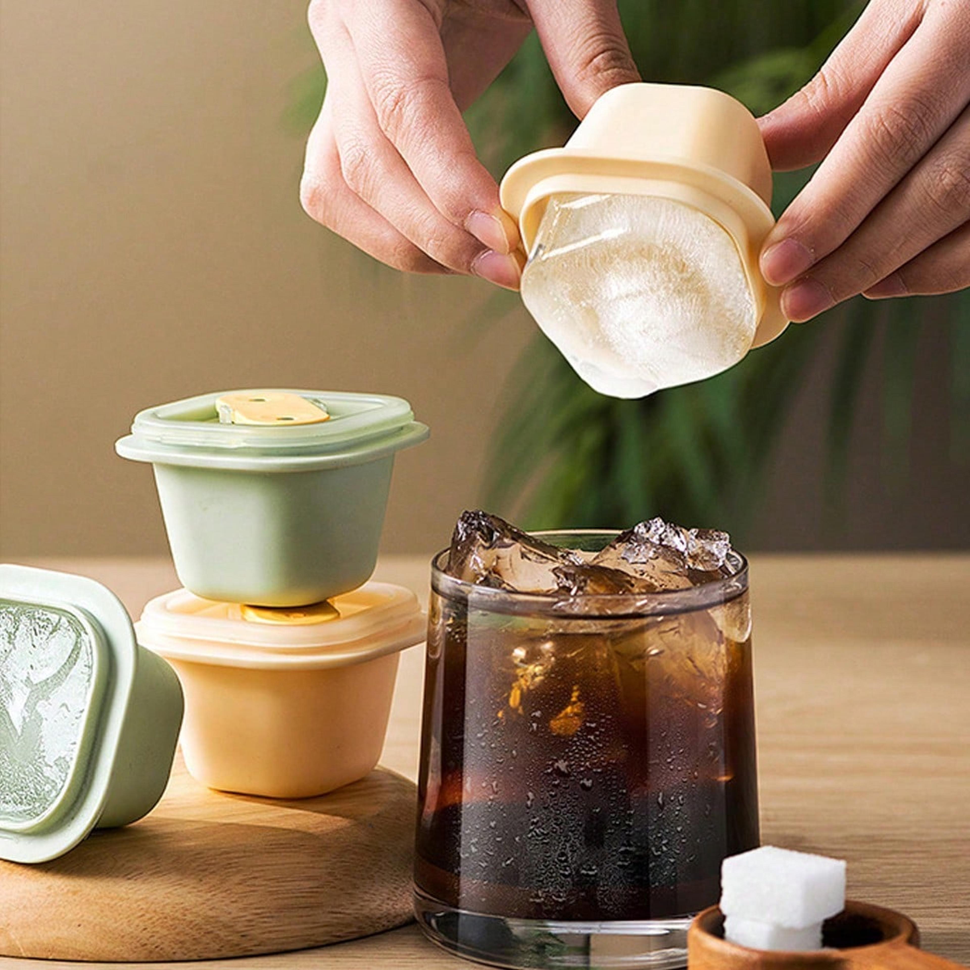 silicone ice cube tray with lid square whiskey ice mold for cocktails & drinks