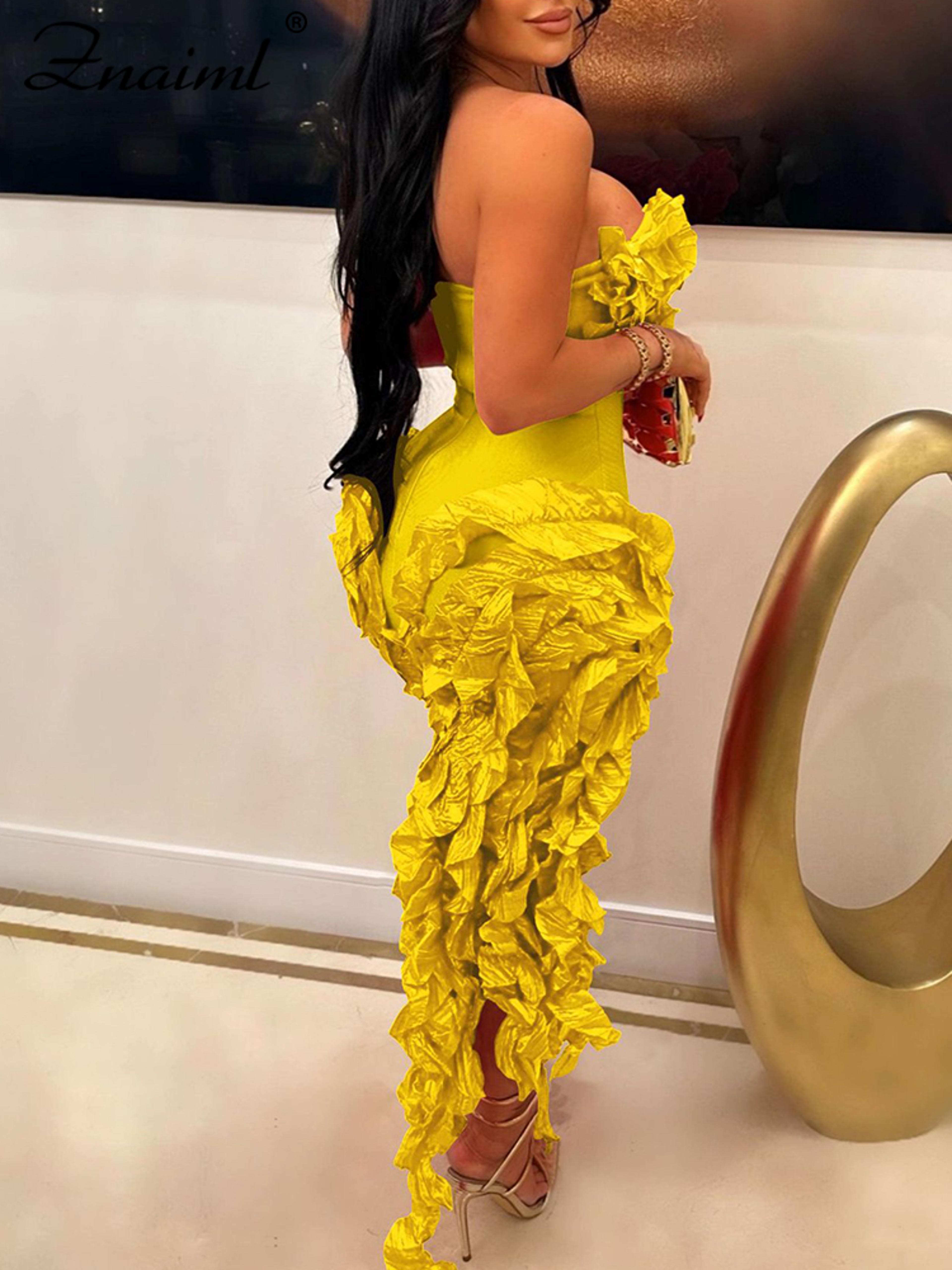 elegant ruffle off shoulder midi dress backless bodycon evening & vacation dress