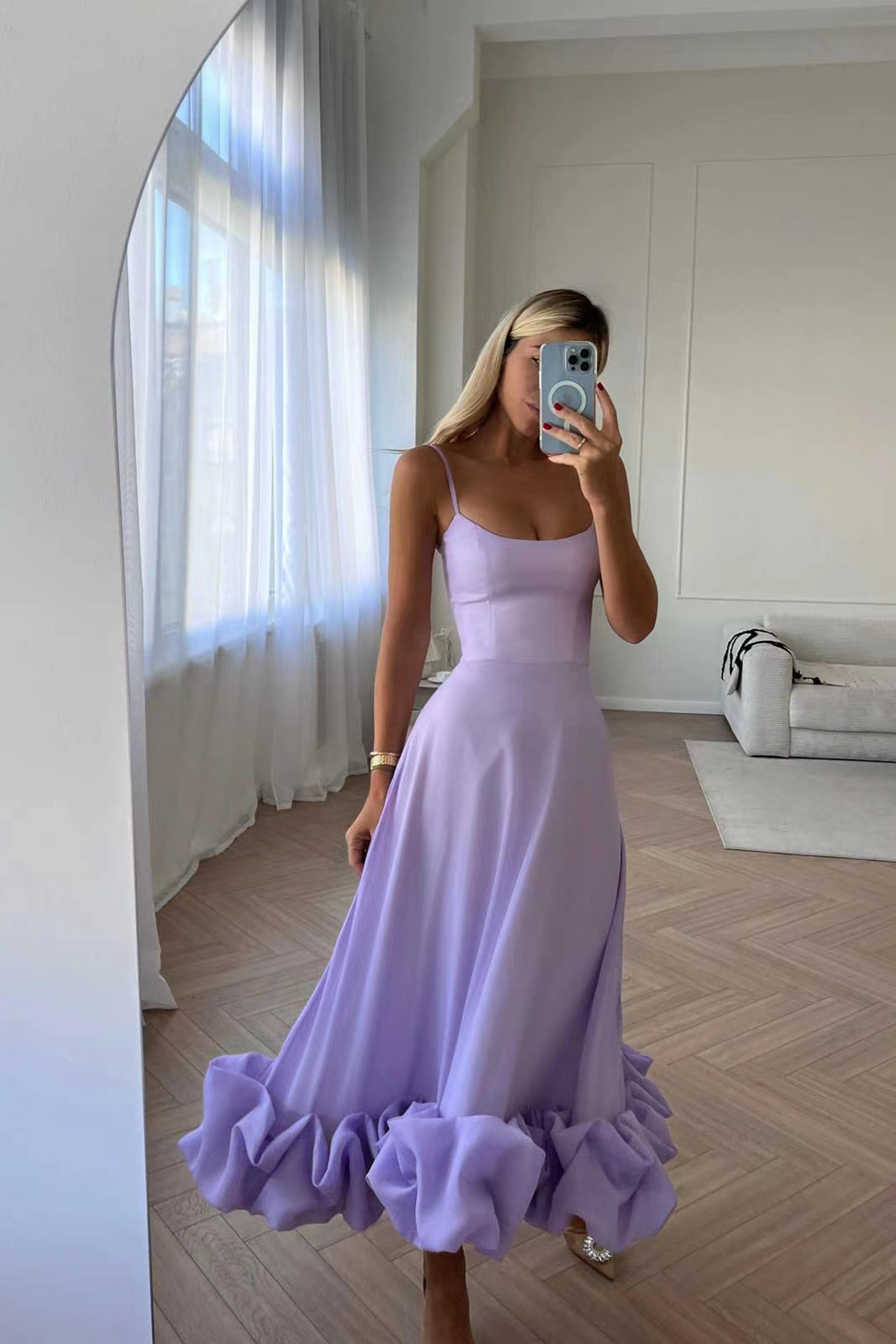 coastal elegance ruffle maxi dress – backless summer beach dress for parties & vacations