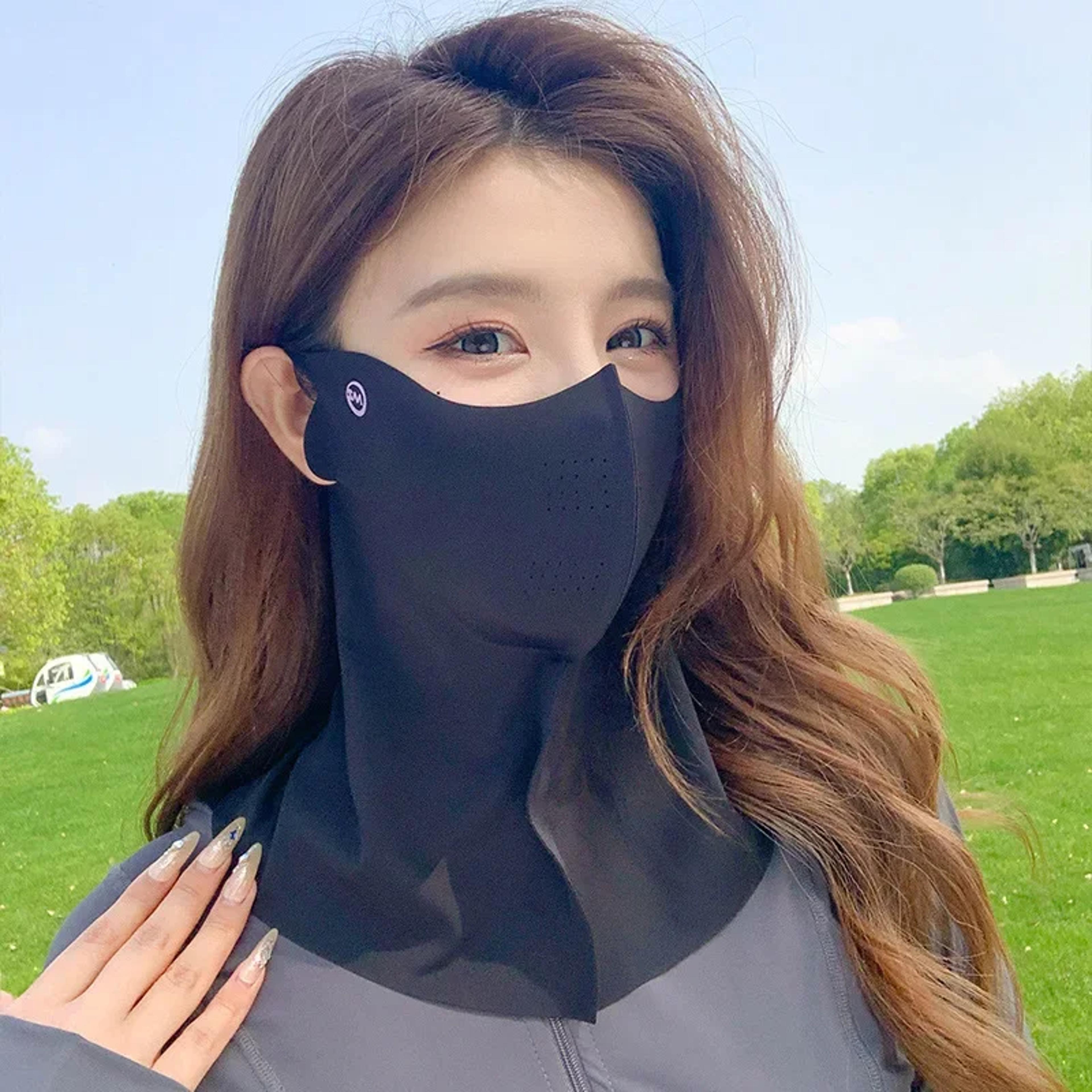 ice silk uv protection face & neck scarf for cycling, hiking & outdoor sun protection