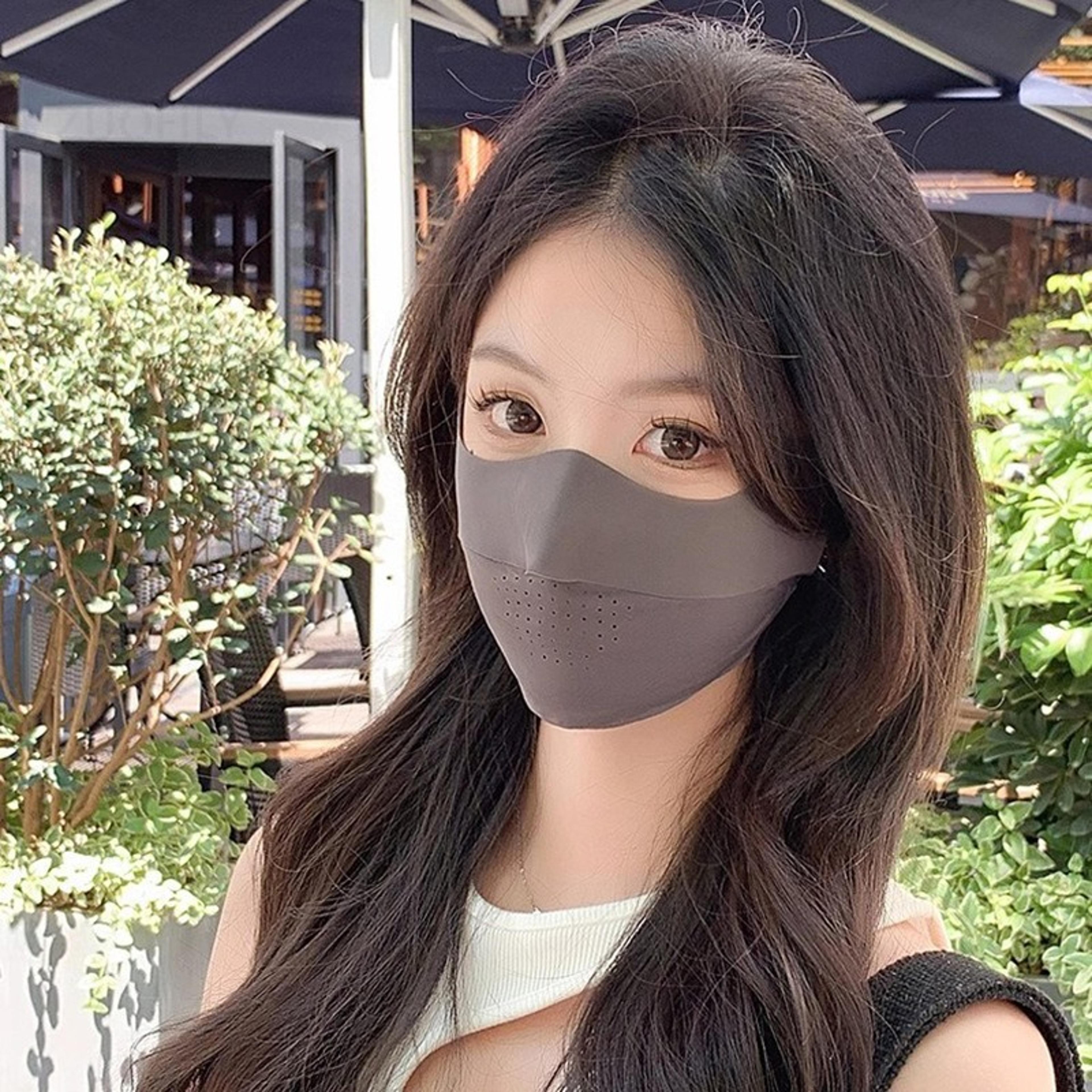 ice silk uv protection face mask for running, cycling & outdoor sports