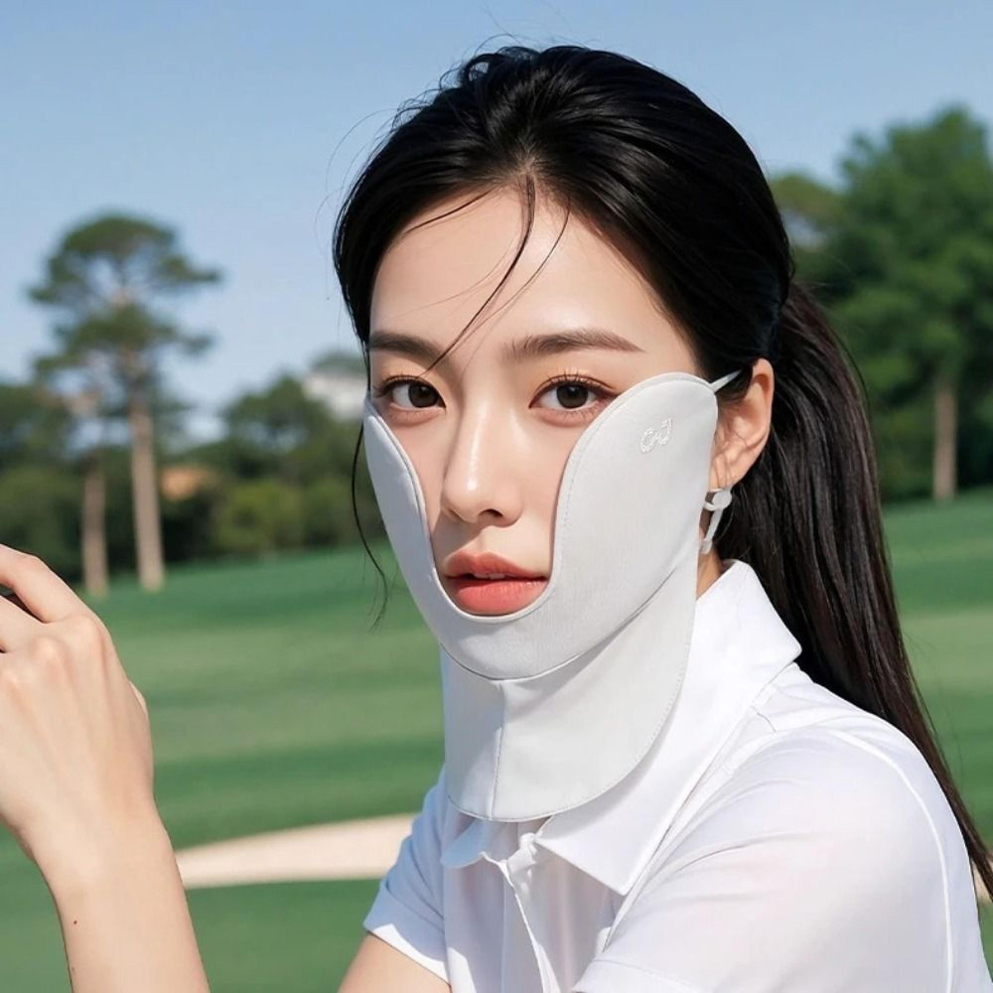 cooling sun protection face mask with neck cover for outdoor sports
