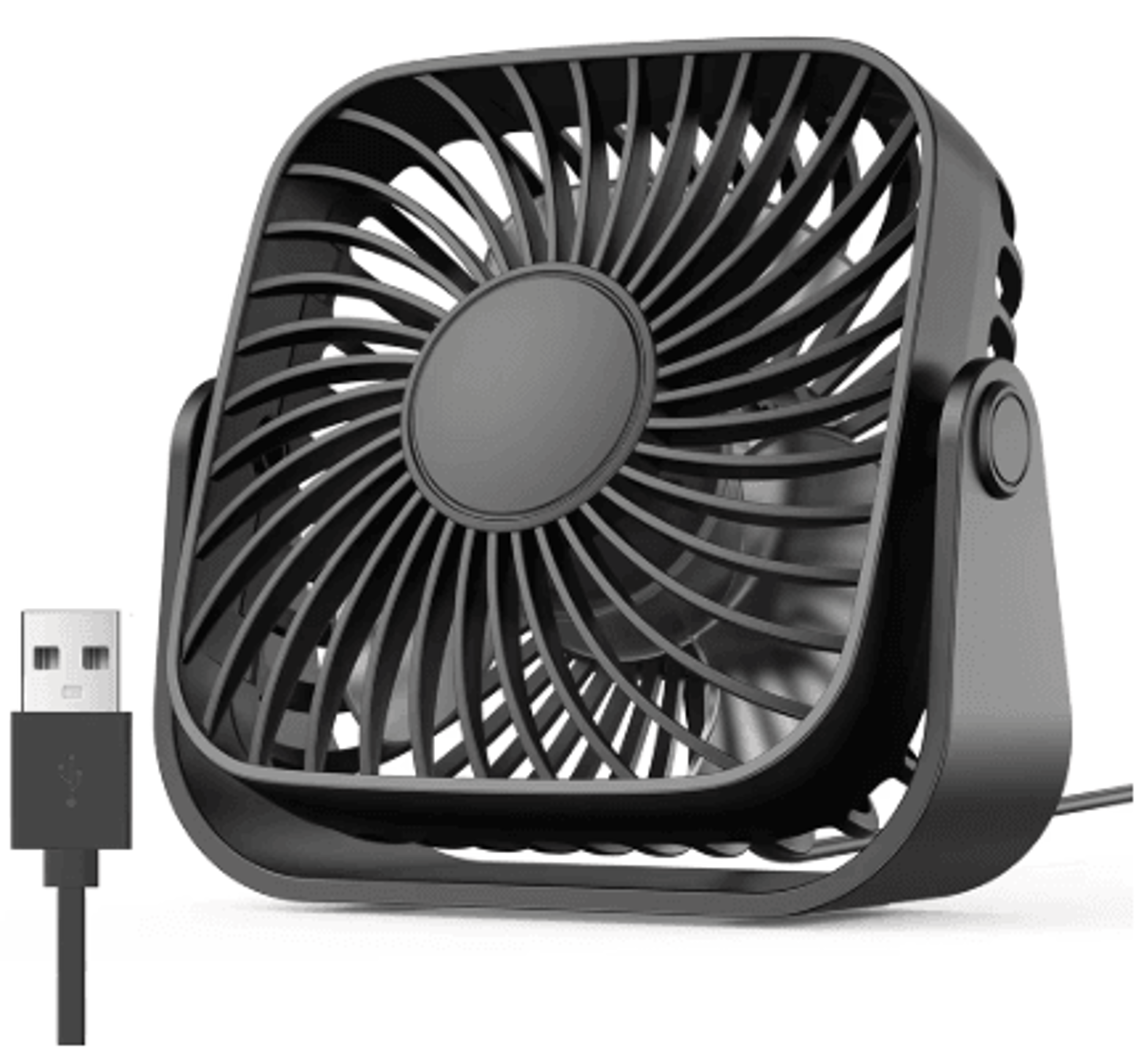usb mini portable fan for desk, camping & home with speed cooling and adjustable stand