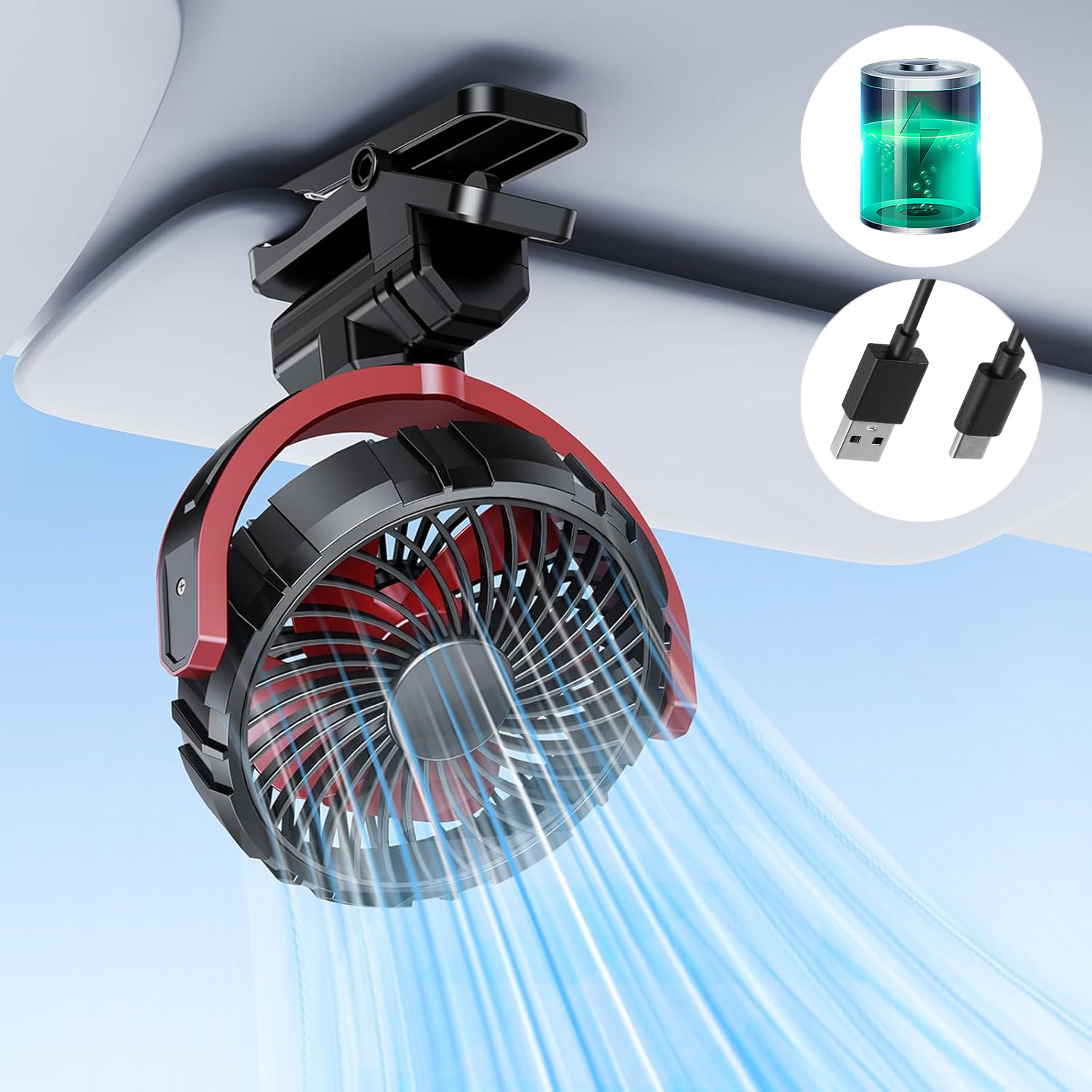 rechargeable car clip fan with rotation portable air cooling fan