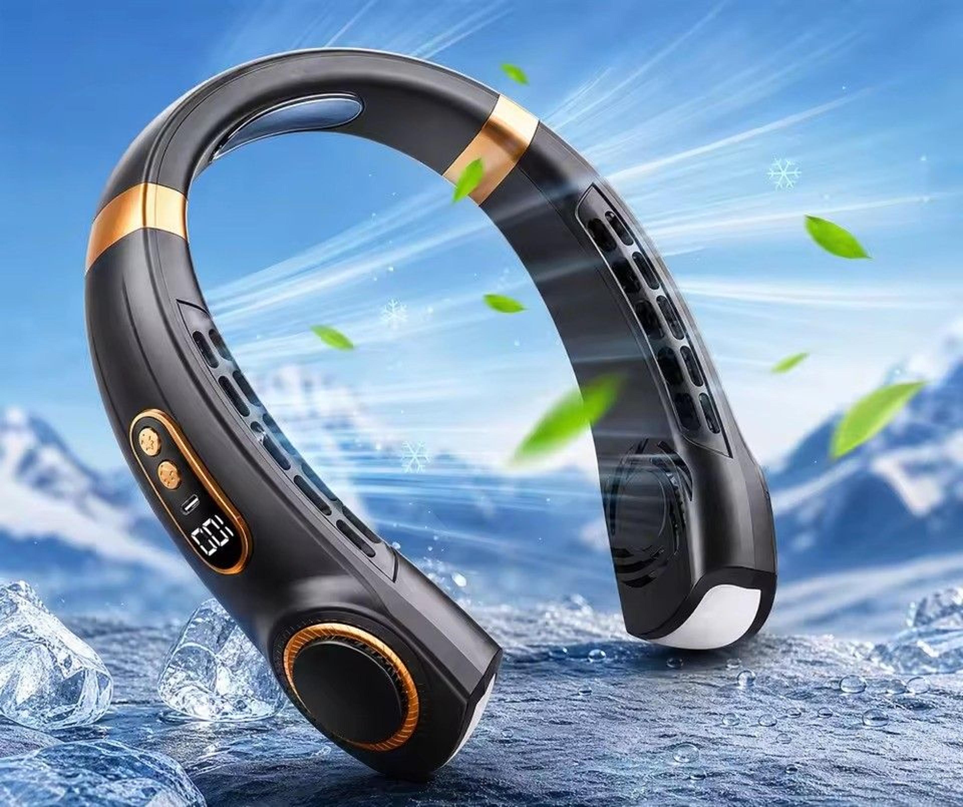 led neck fan usb rechargeable hands-free cooling fan