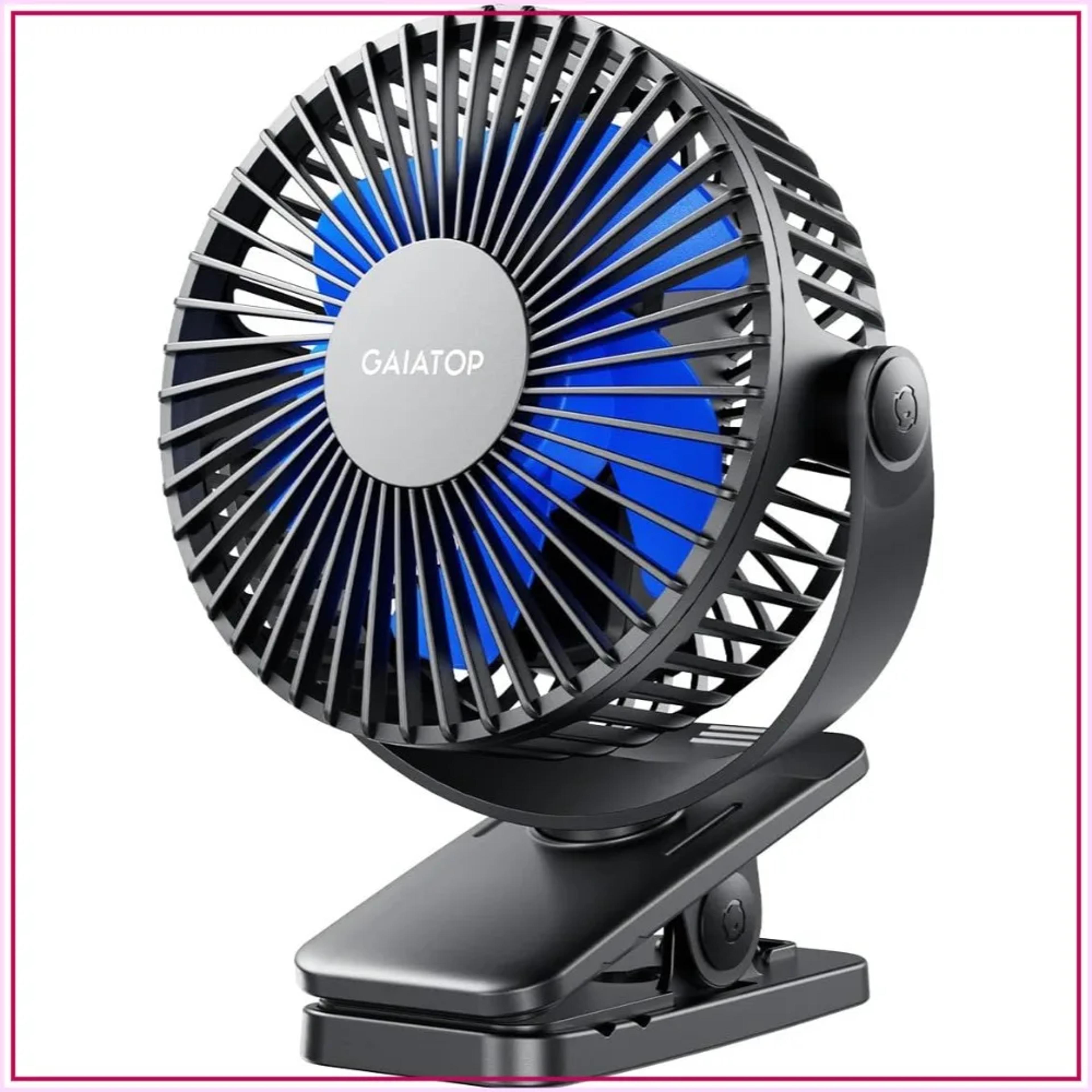 rechargeable clip-on fan for desk, travel & camping