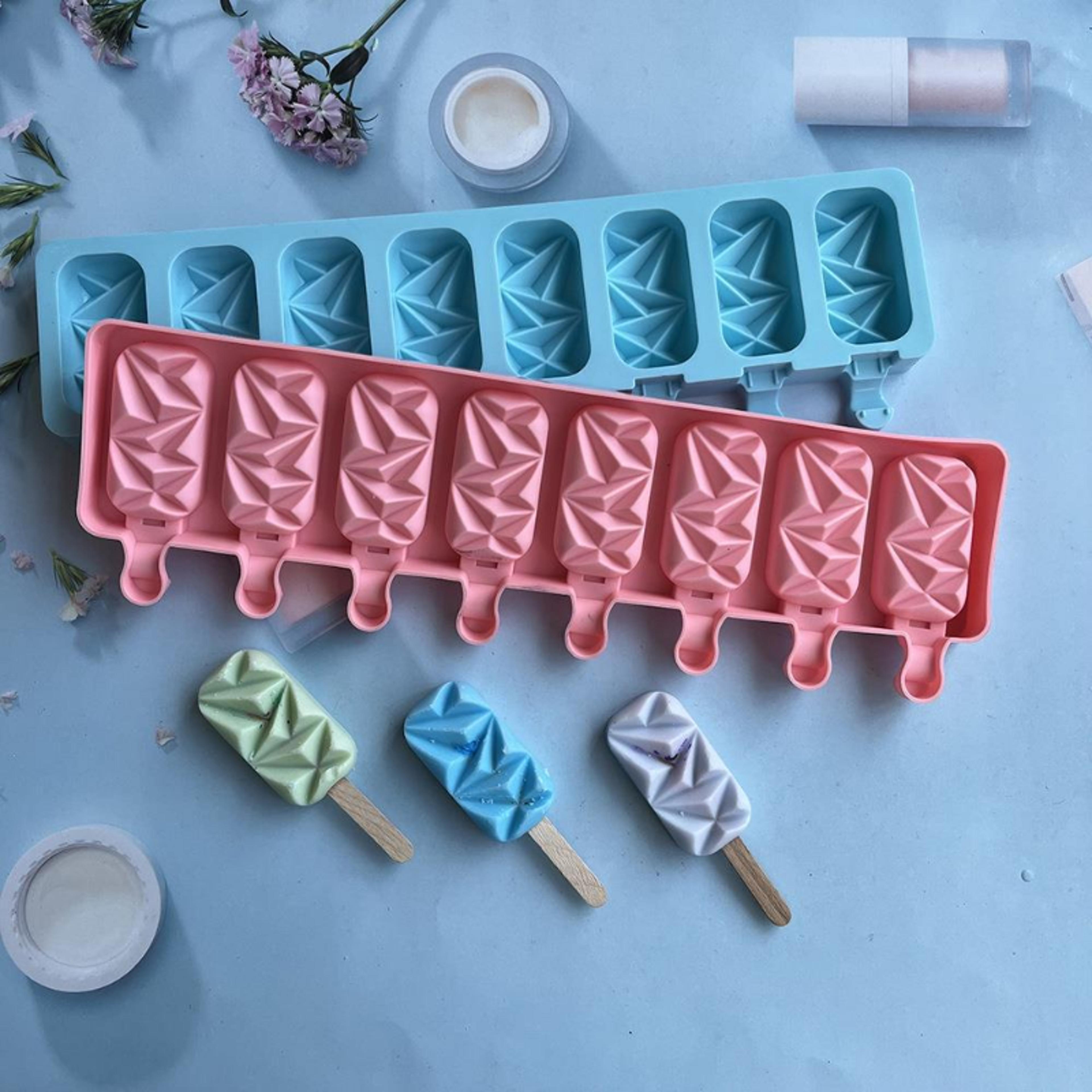 frosted diamond popsicle mold set cavity silicone popsicle mold for ice cream, candy & frozen treats