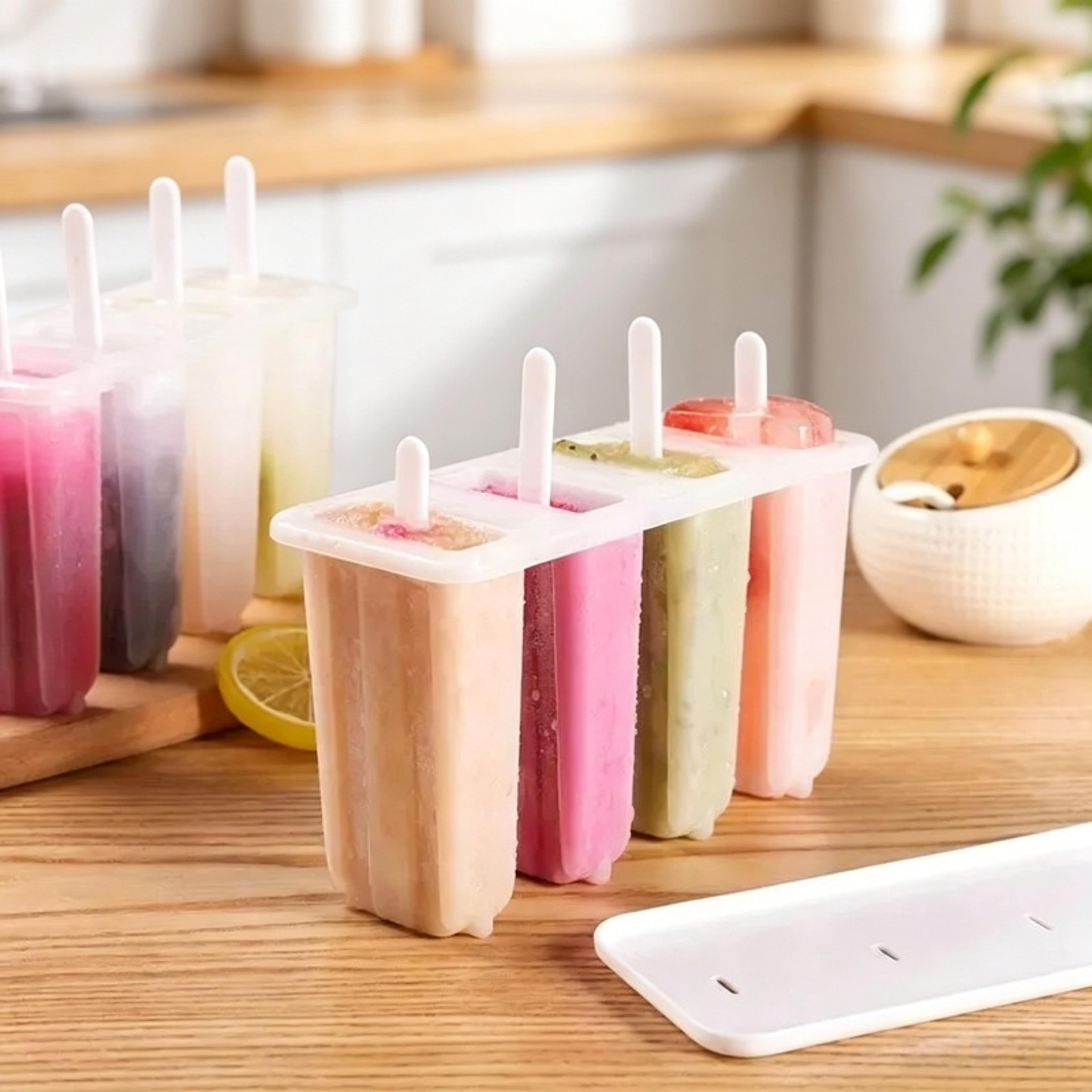 reusable popsicle mold set with lid stick homemade ice pop maker for healthy frozen treats
