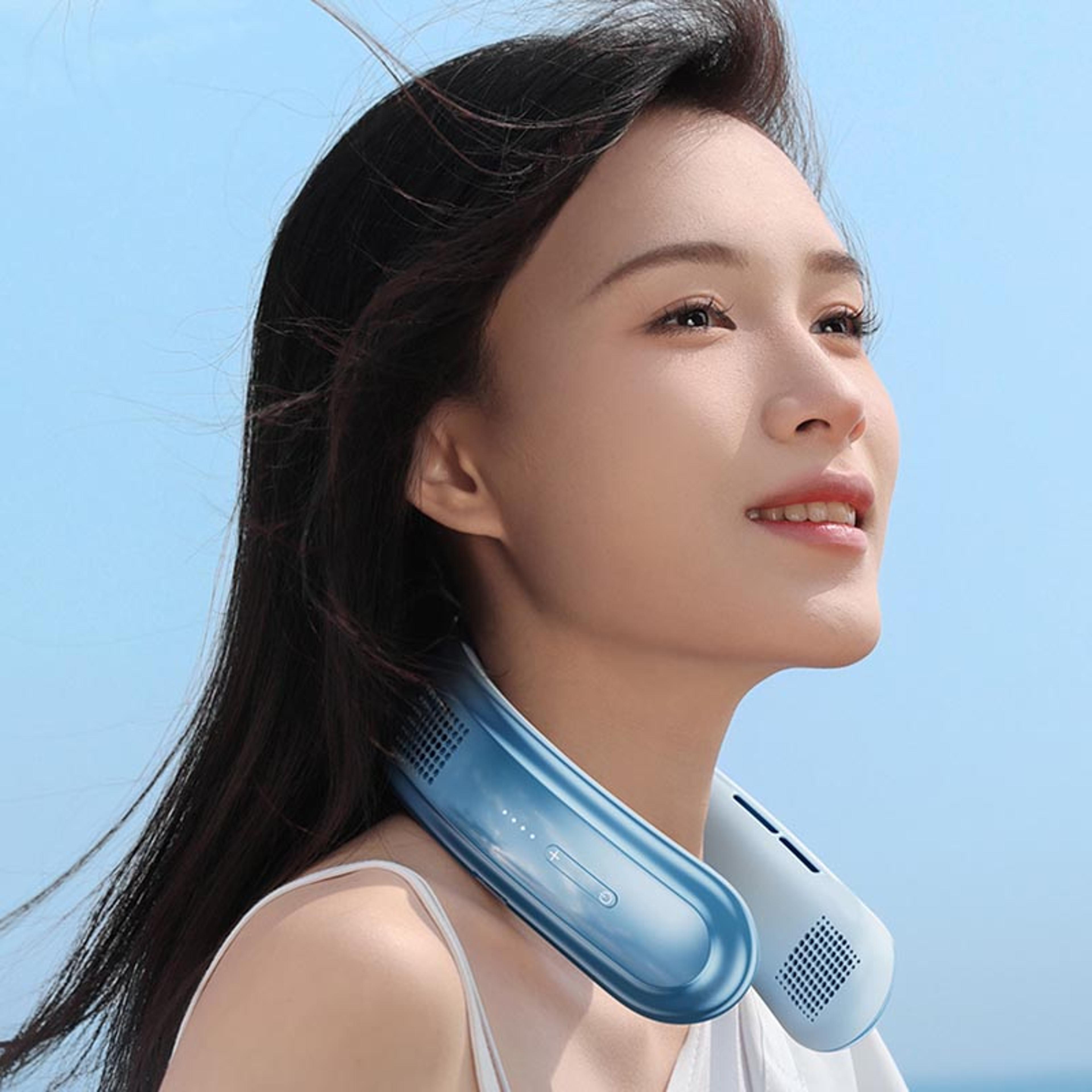 portable neck fan with battery & hands-free cooling