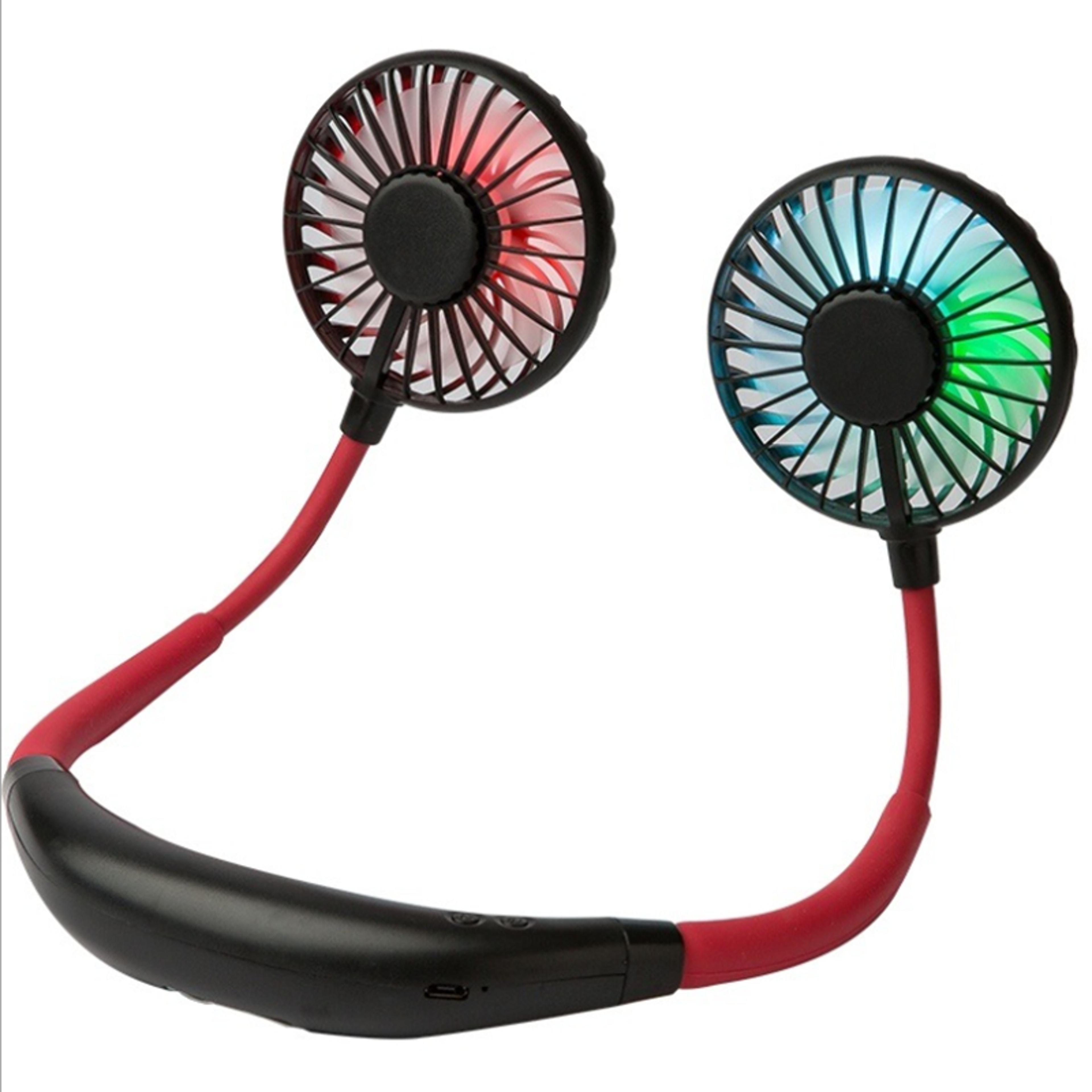 rechargeable portable neck fan with aromatherapy diffuser & led light