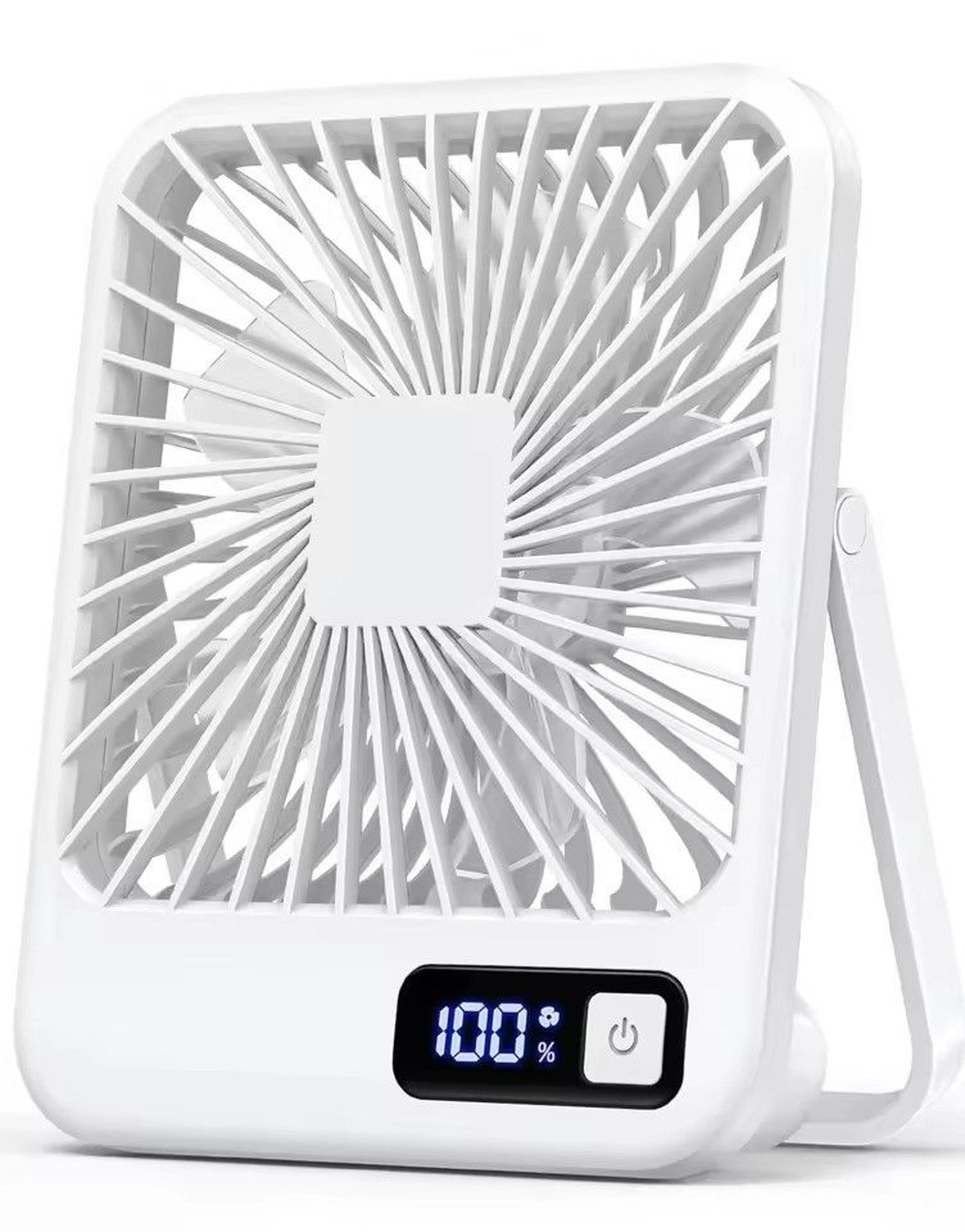 usb rechargeable desk fan with power display, portable desk fan & usb rechargeable fan