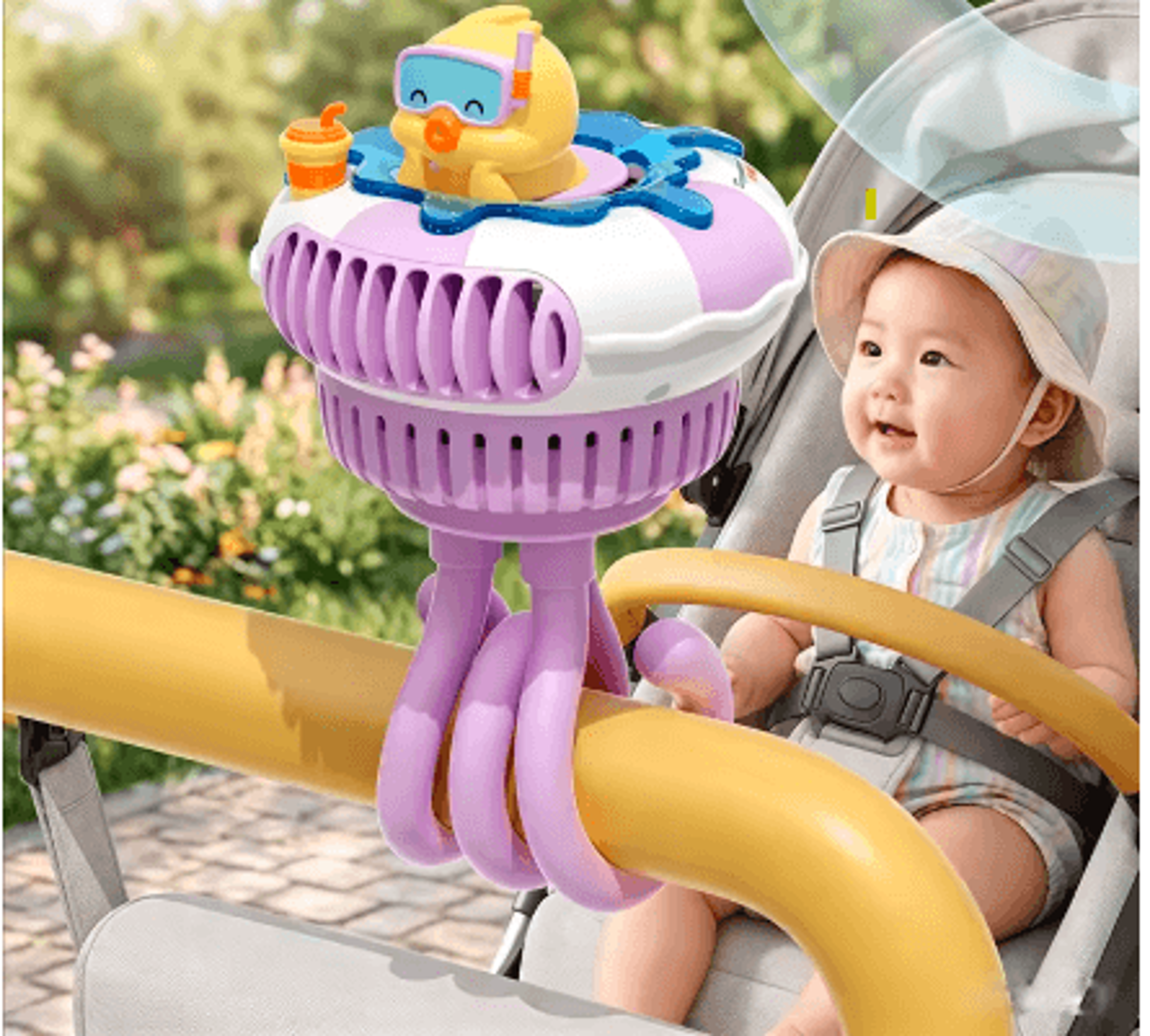 baby stroller fan bladeless stroller fan with flexible tripod & usb rechargeable design