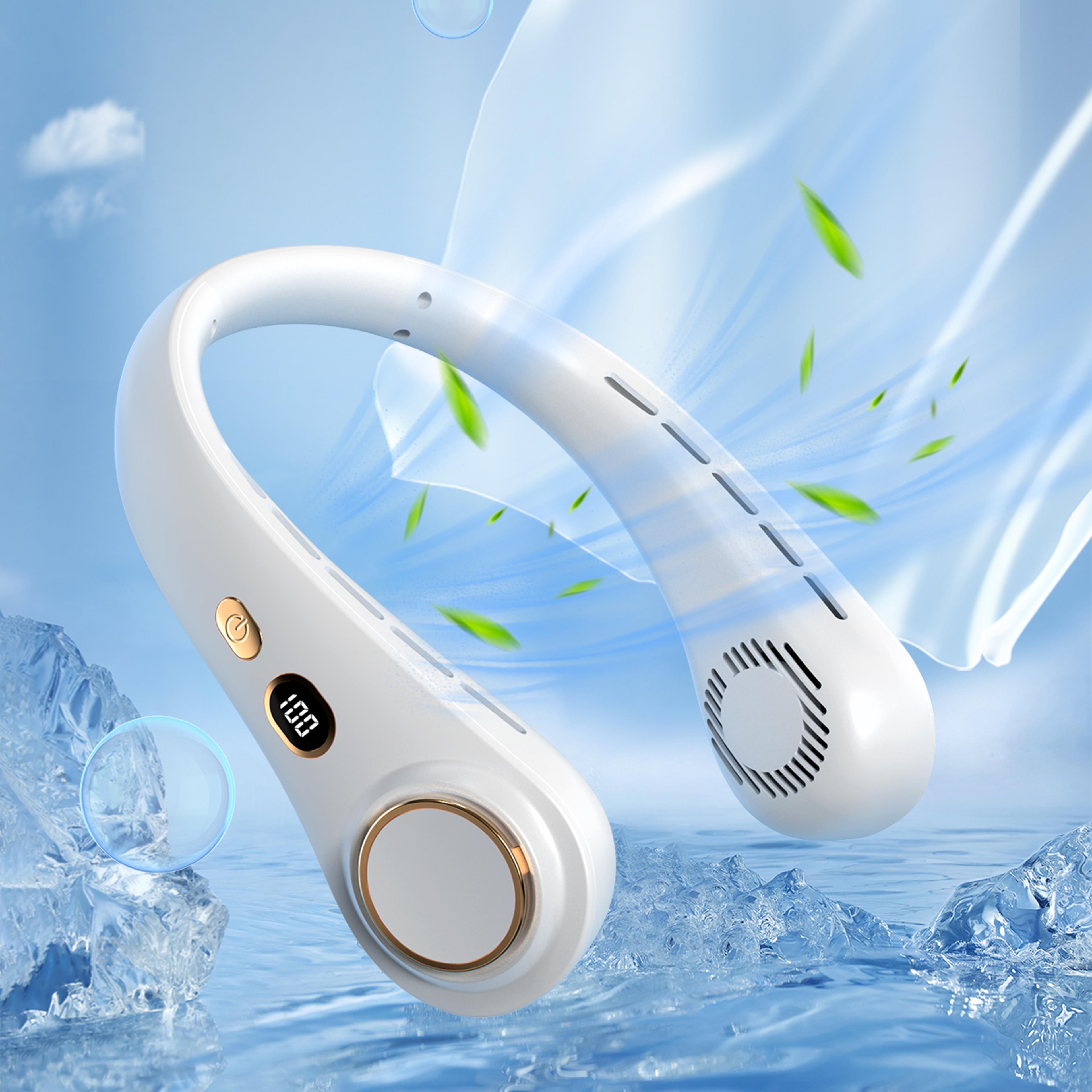 hands-free neck fan usb rechargeable bladeless personal cooler with speeds
