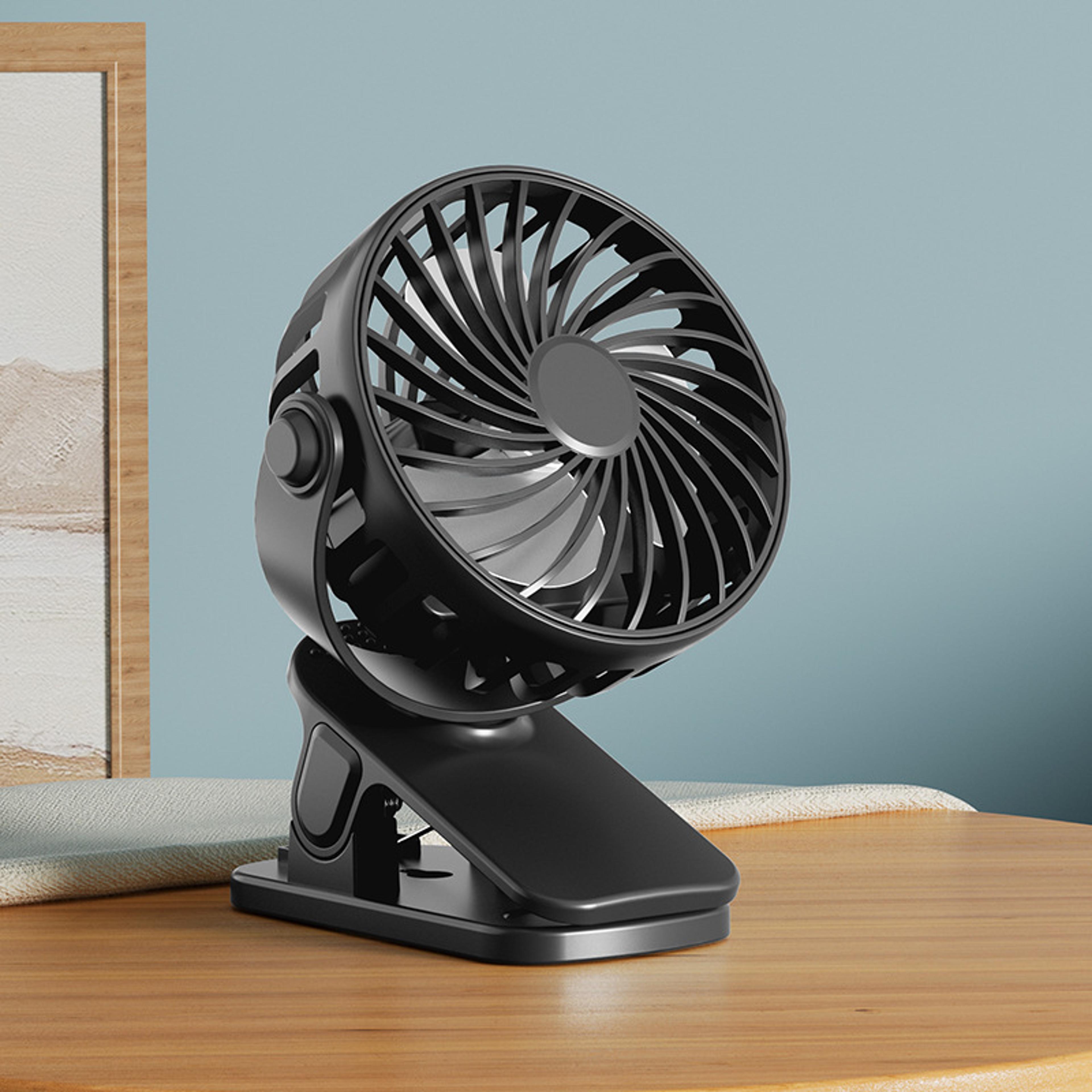 portable rechargeable fan with night light for camping, travel & home