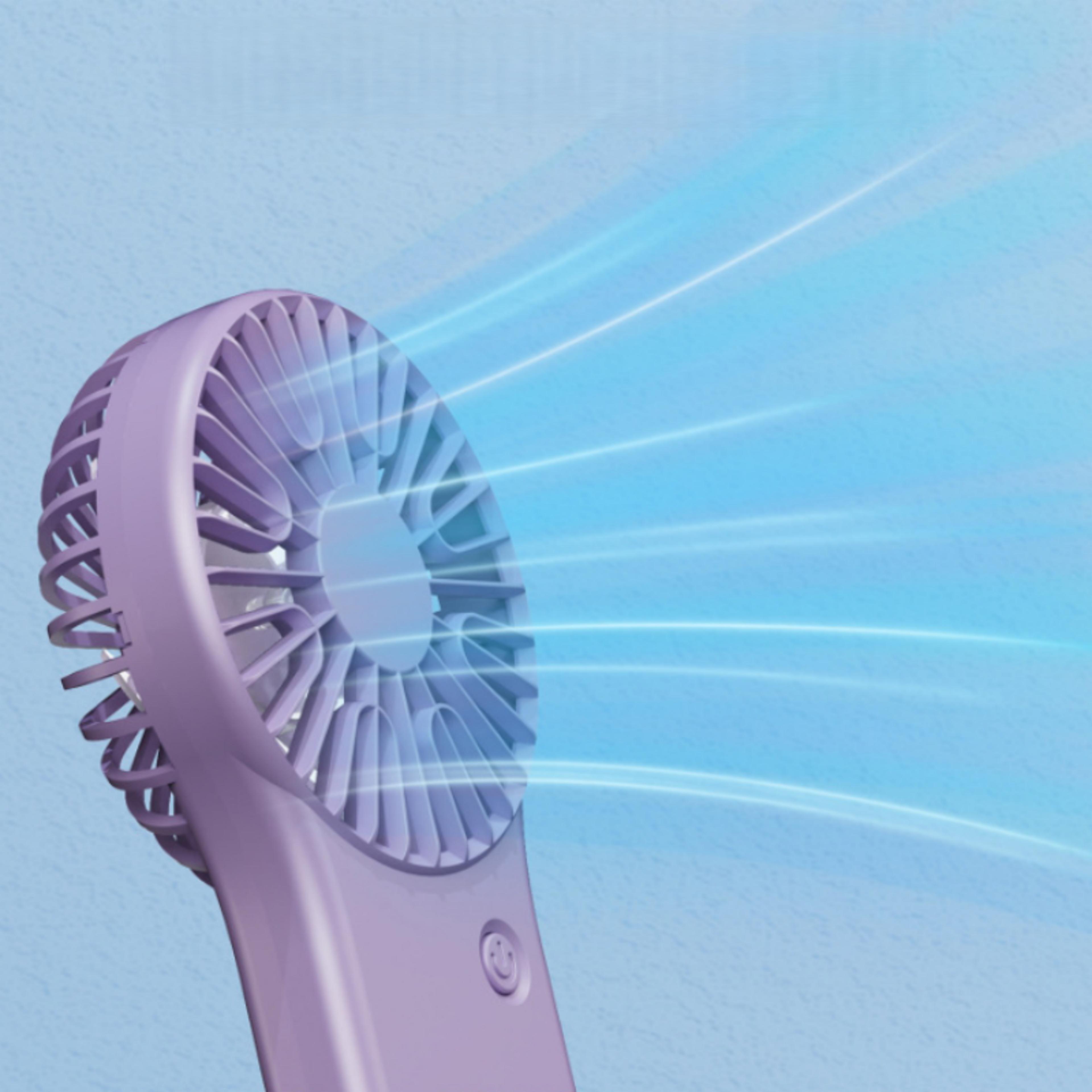 portable usb rechargeable mini fan with speed cooling & carabiner clip
