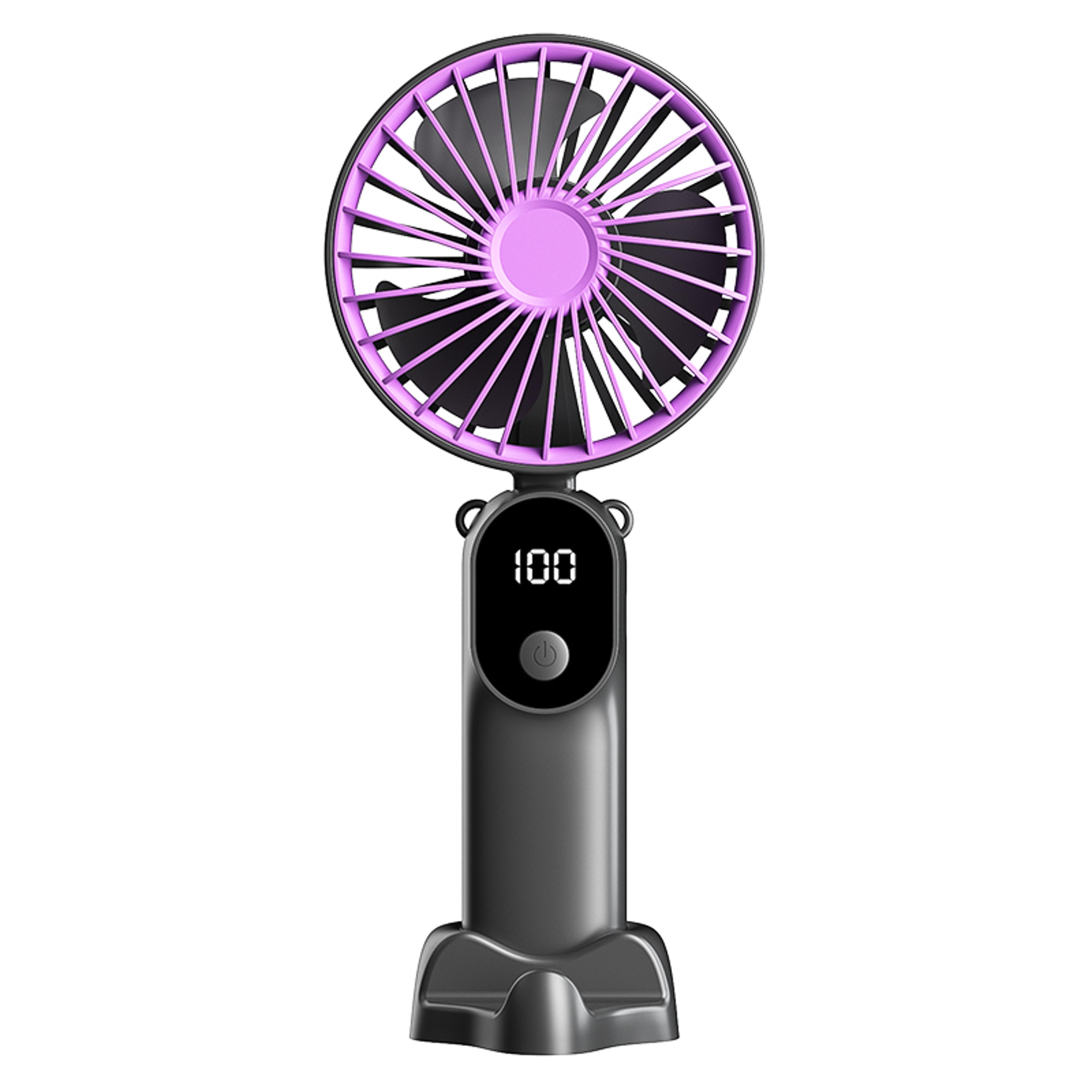 portable handheld neck fan with digital display & speed cooling