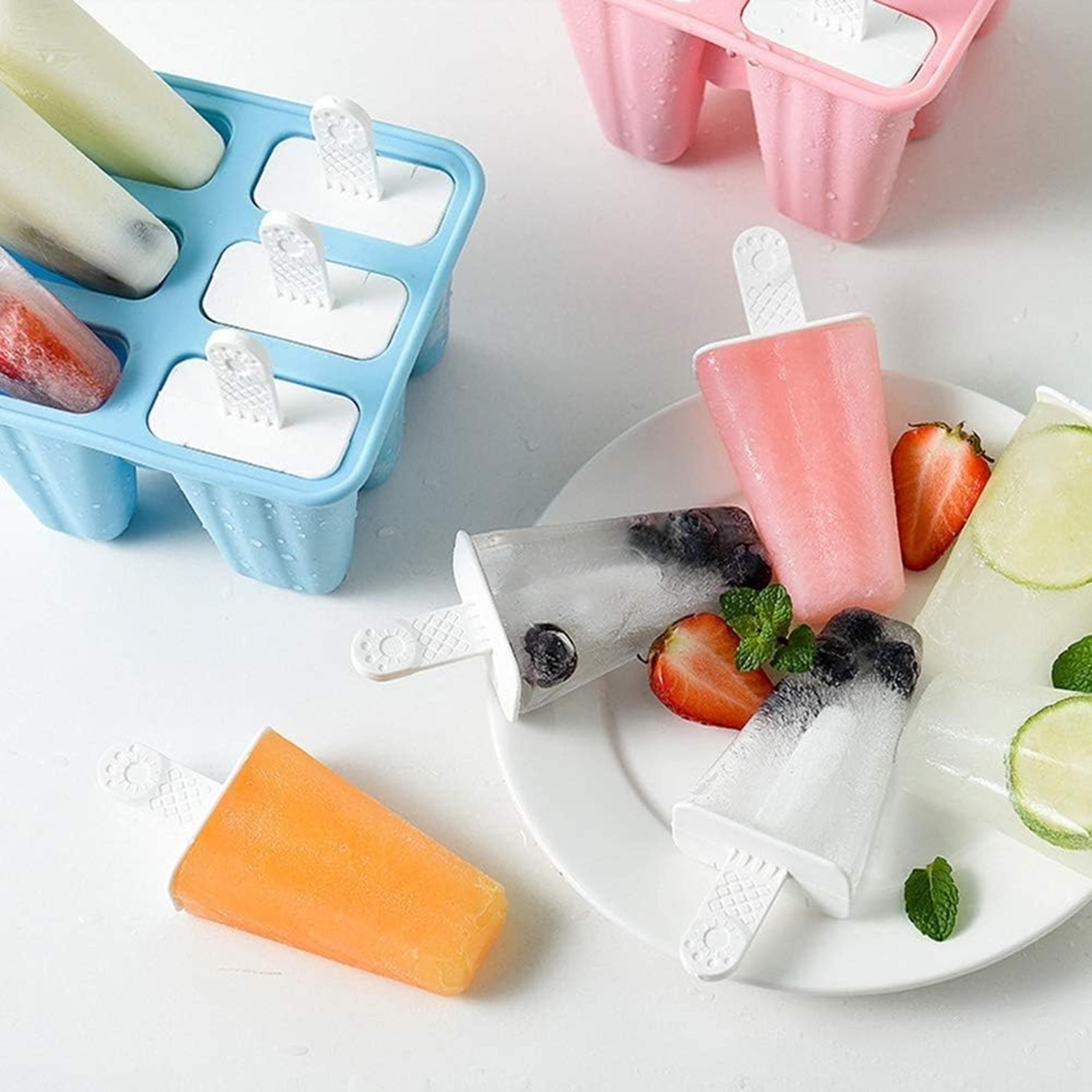 popsicle mold set reusable silicone ice cream maker with easy release sticks