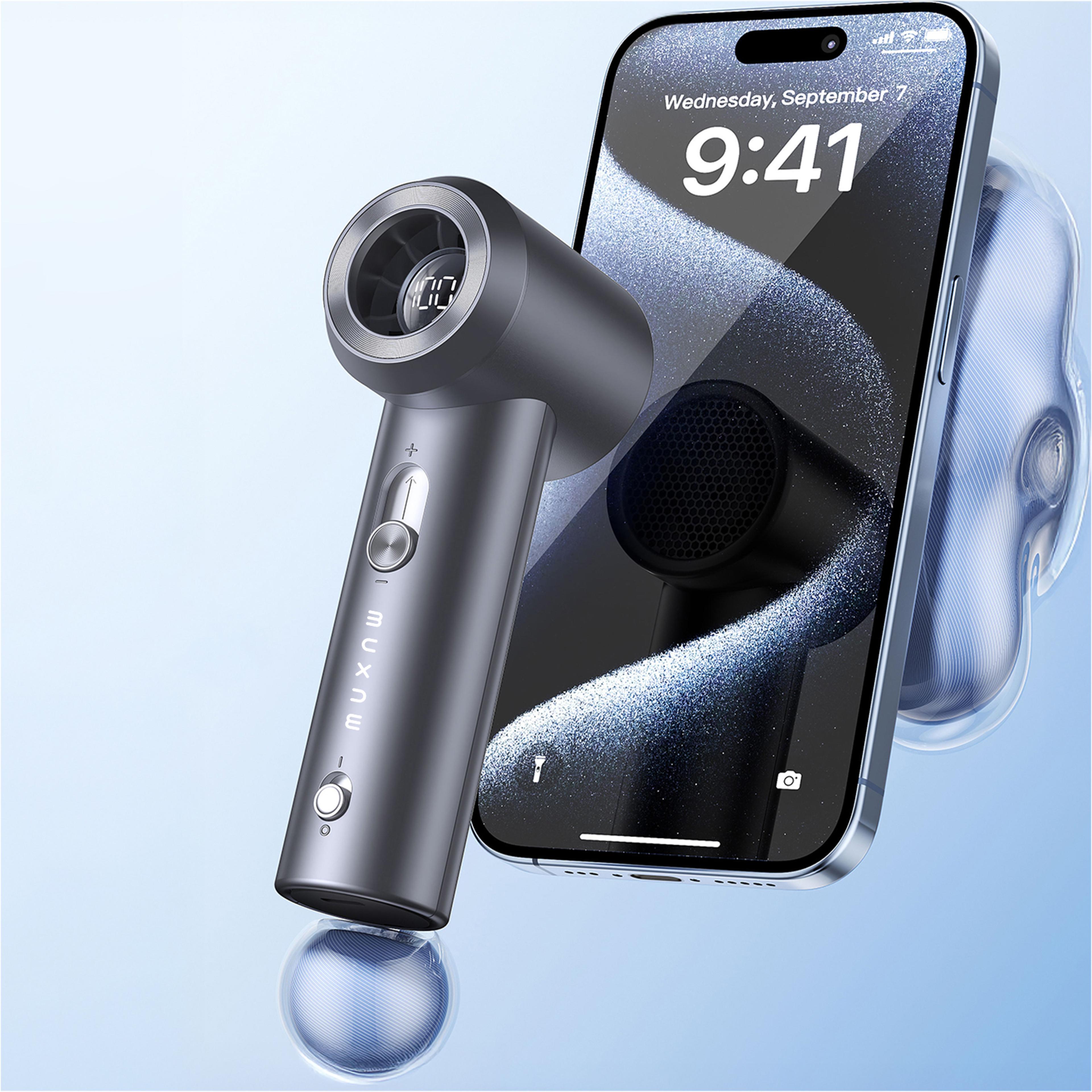 portable handheld fan with speed control & digital display