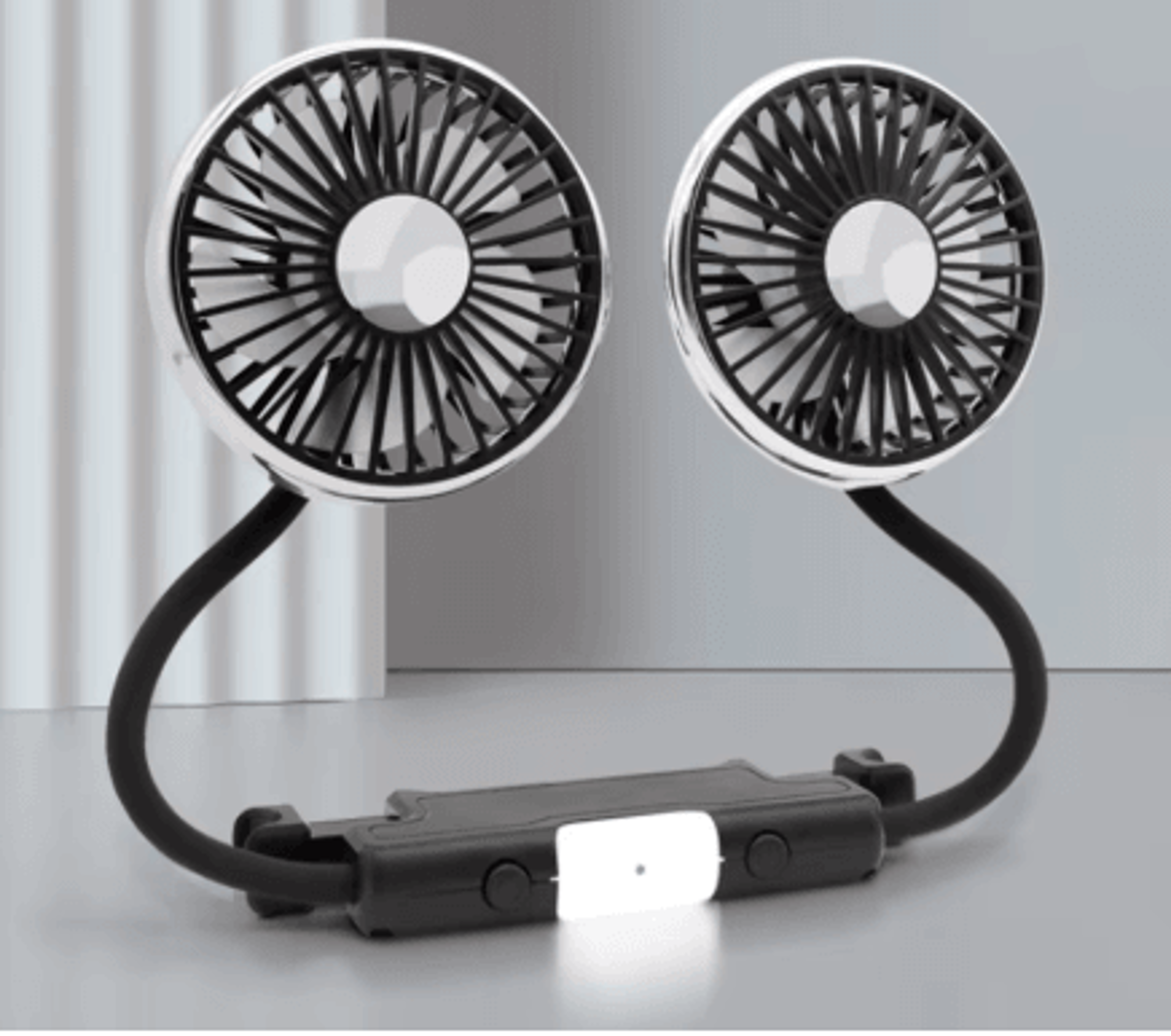 rear seat dual head car cooling fan usb powered adjustable air circulator